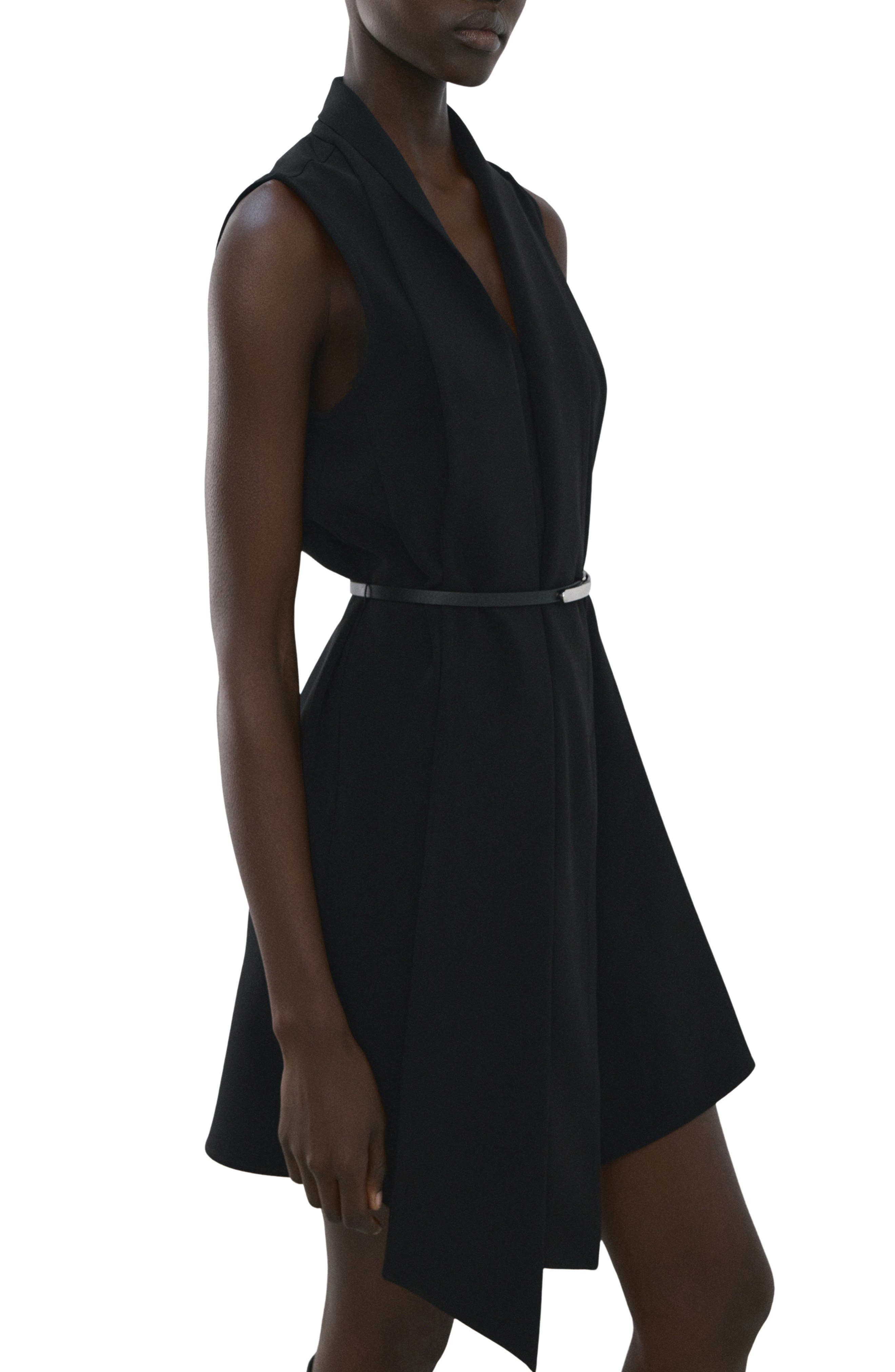 Scarf Neck Belted Minidress - image 1