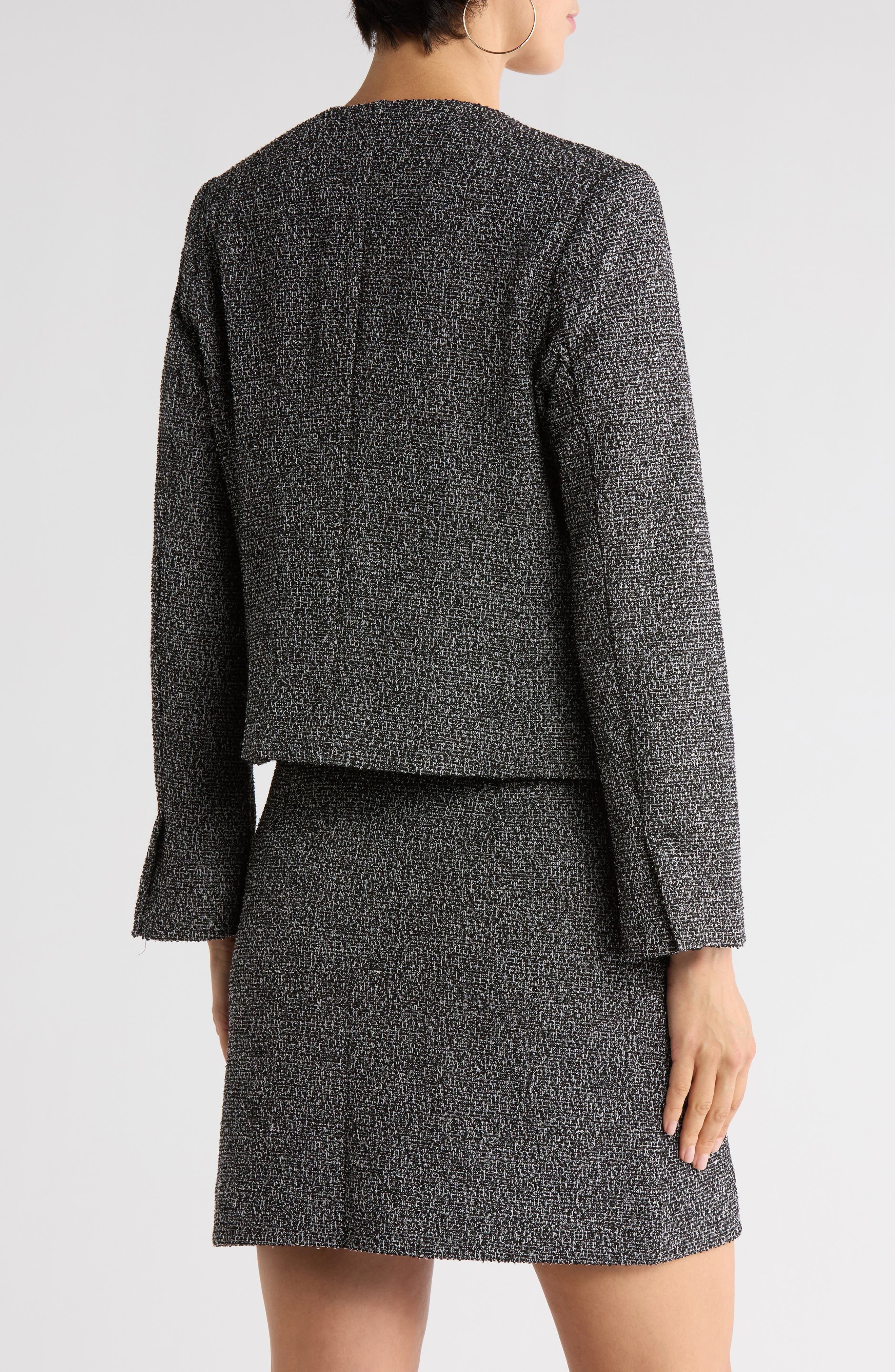 Collarless Boucle Jacket - image 2