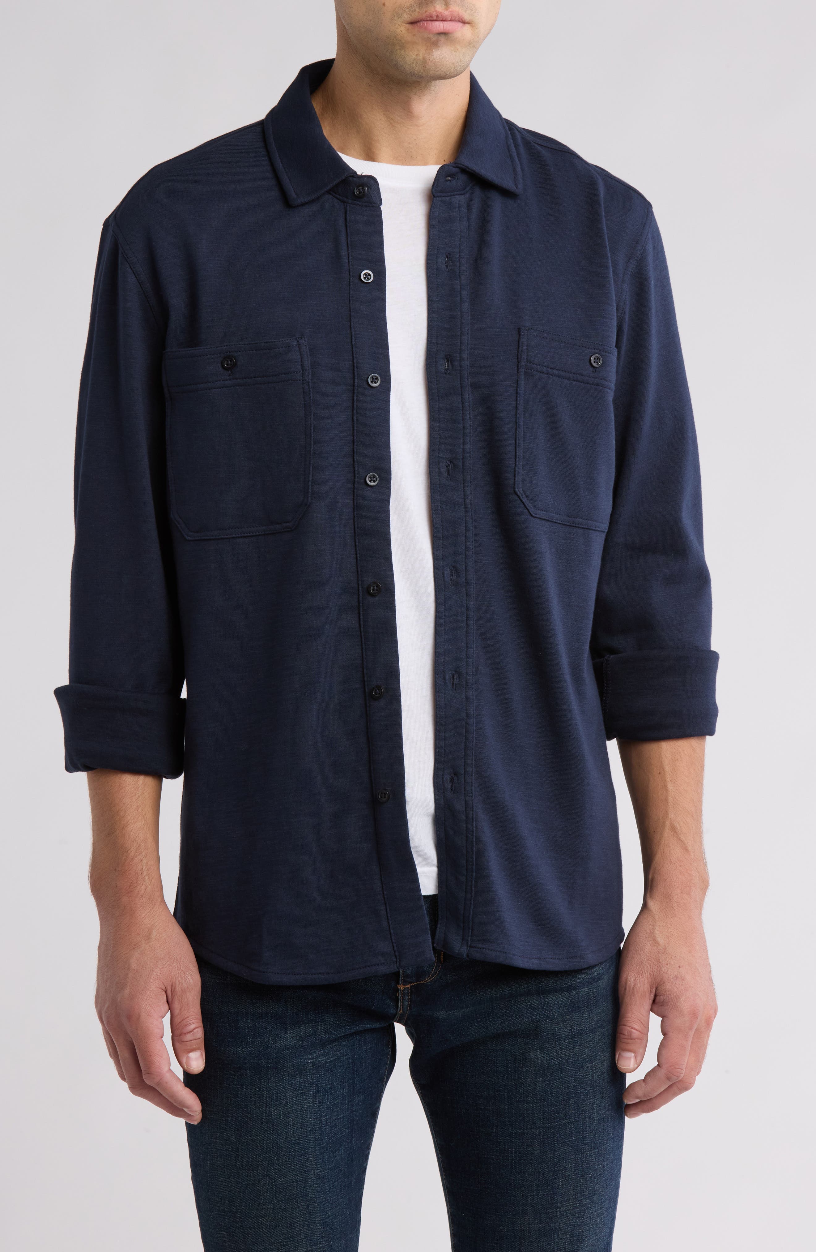 Knit Stretch Cotton Work Shirt - image 5