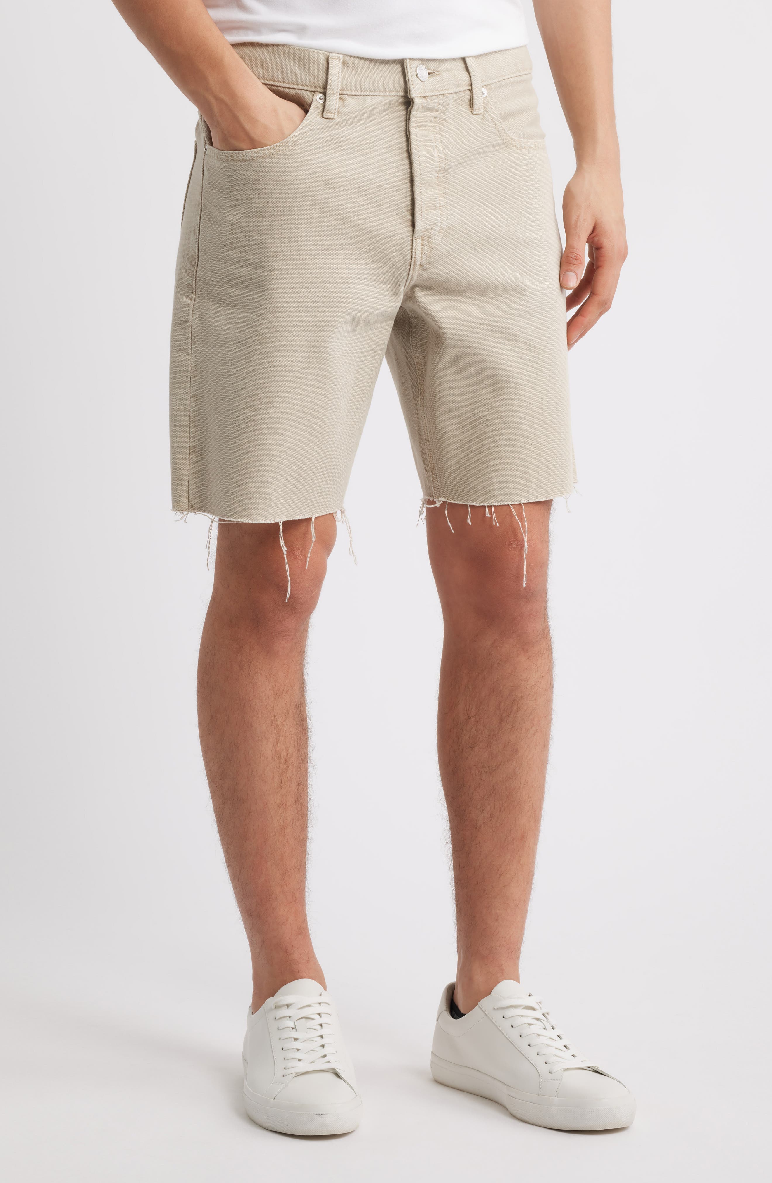 Raw Hem Relaxed Denim Shorts - image 1