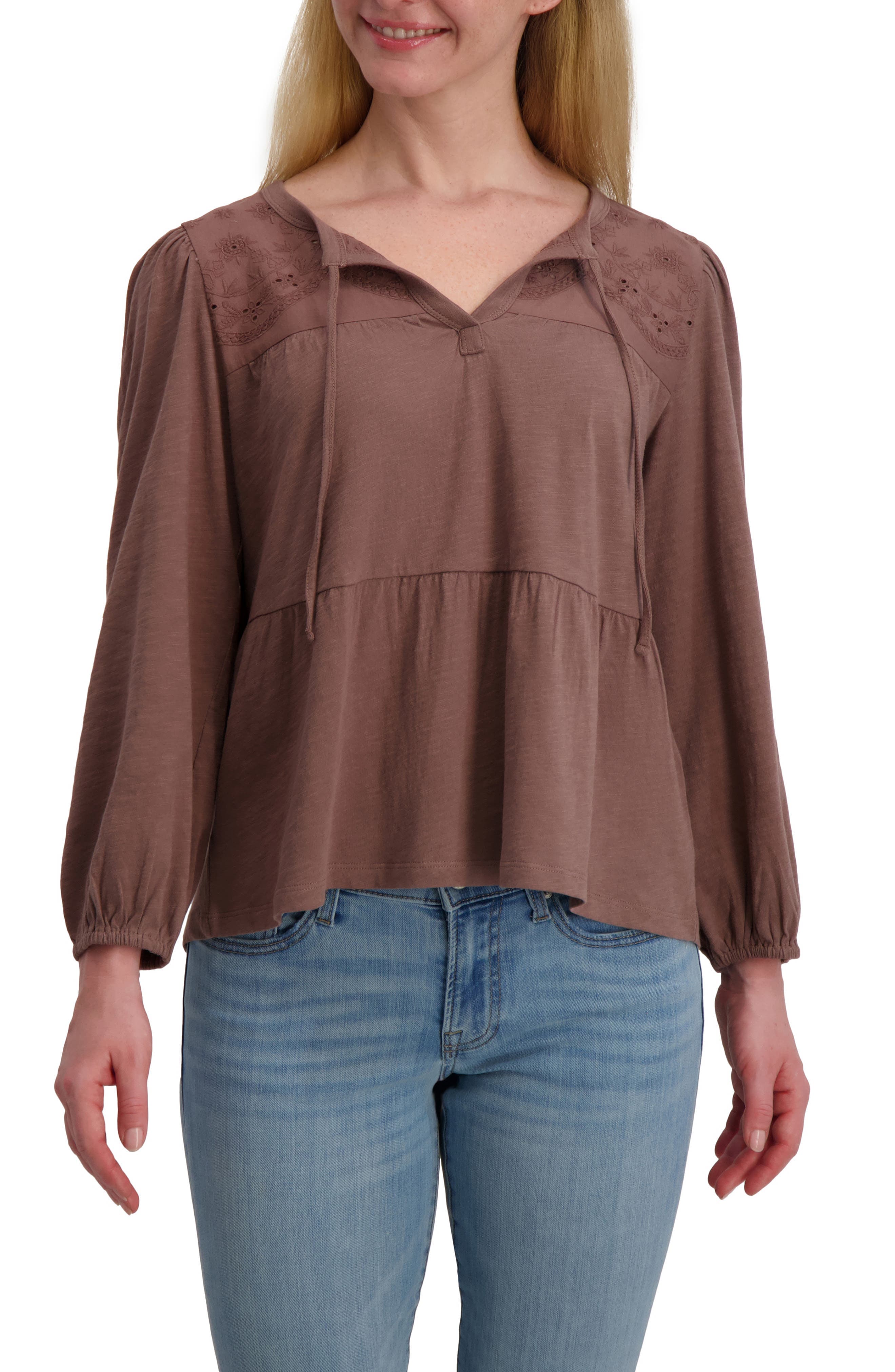 Long Sleeve Cotton Babydoll Top - image 3
