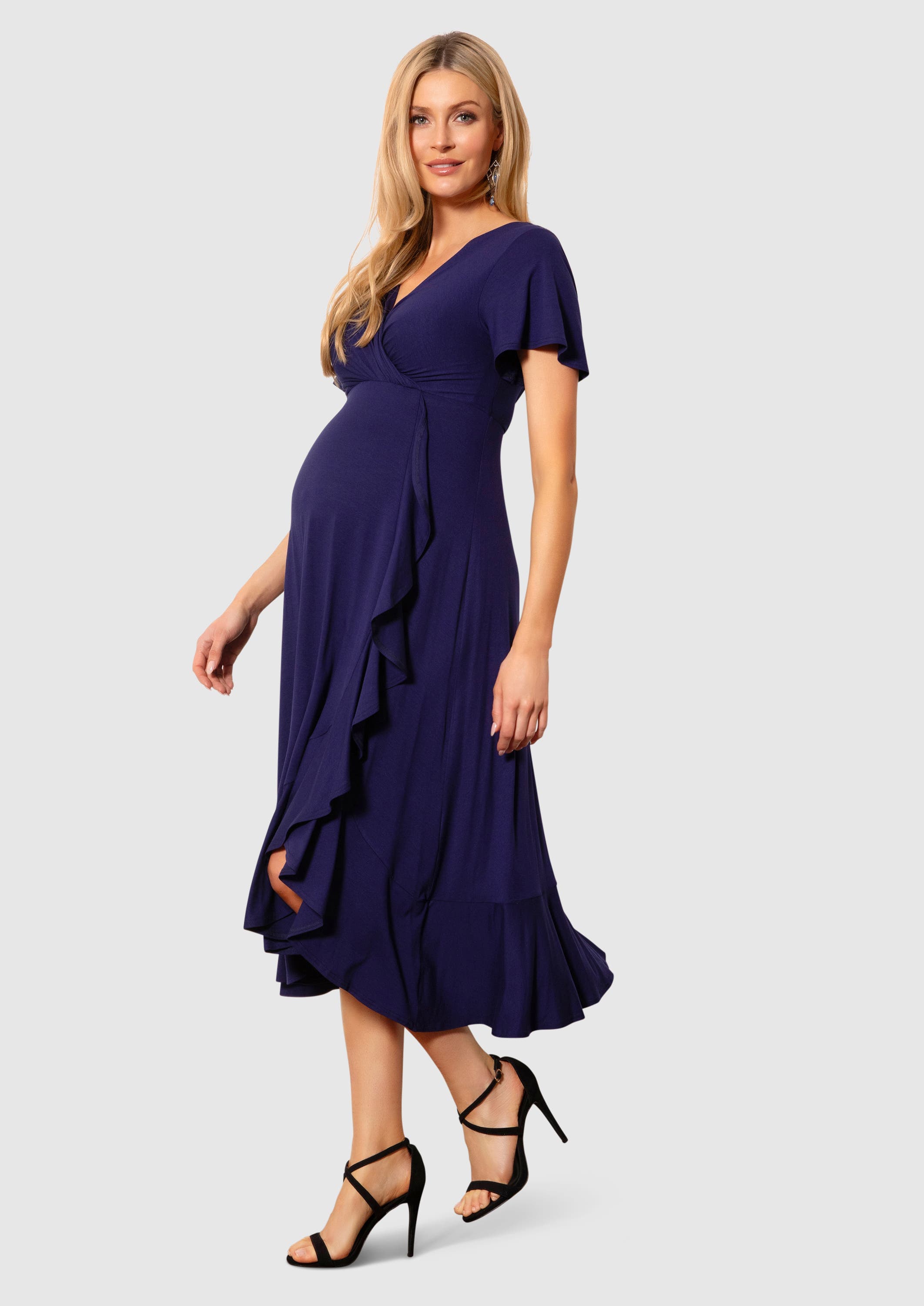 Waterfall Midi Maternity Dress - image 1