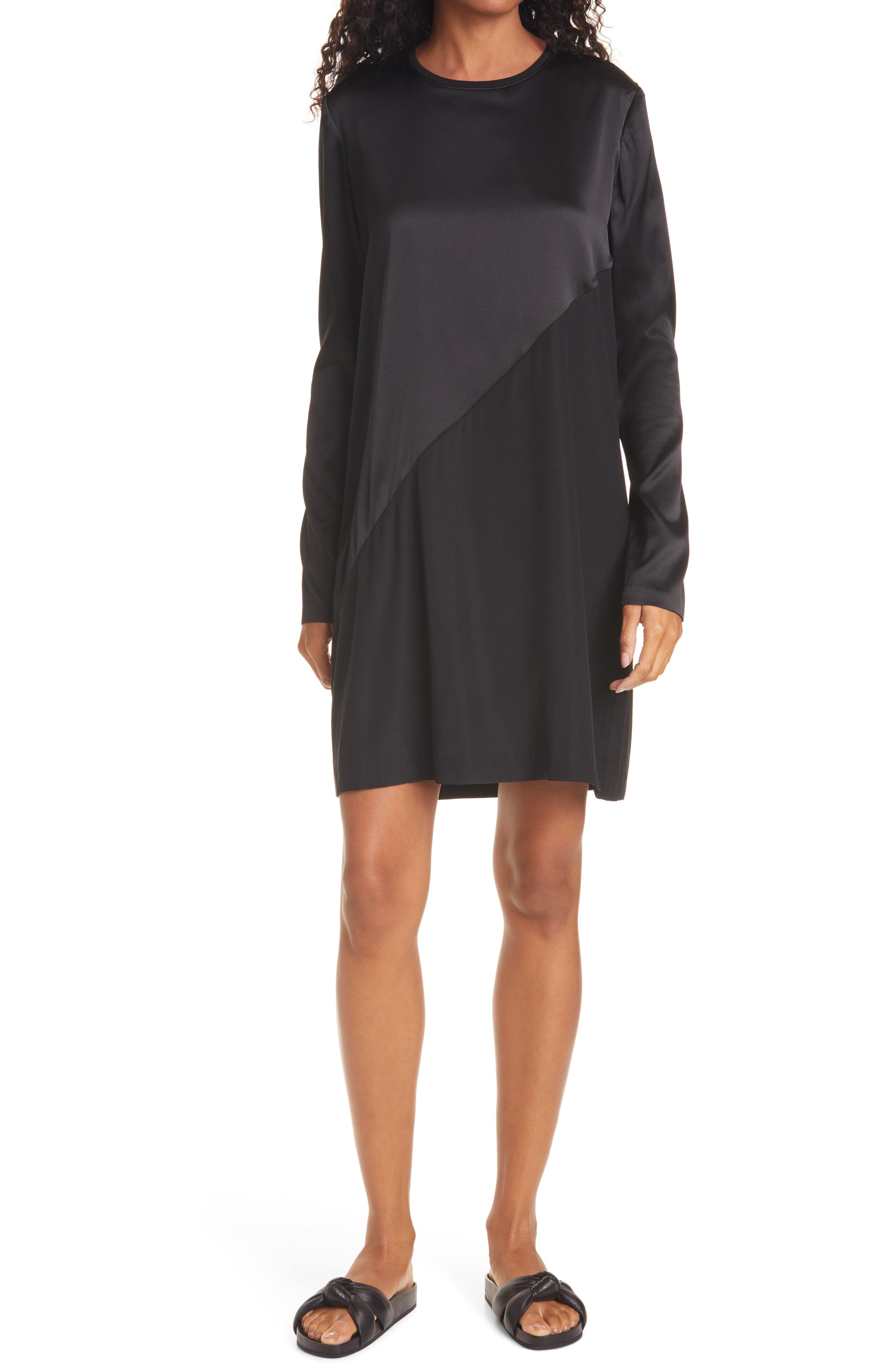Long Sleeve Stretch Silk Minidress