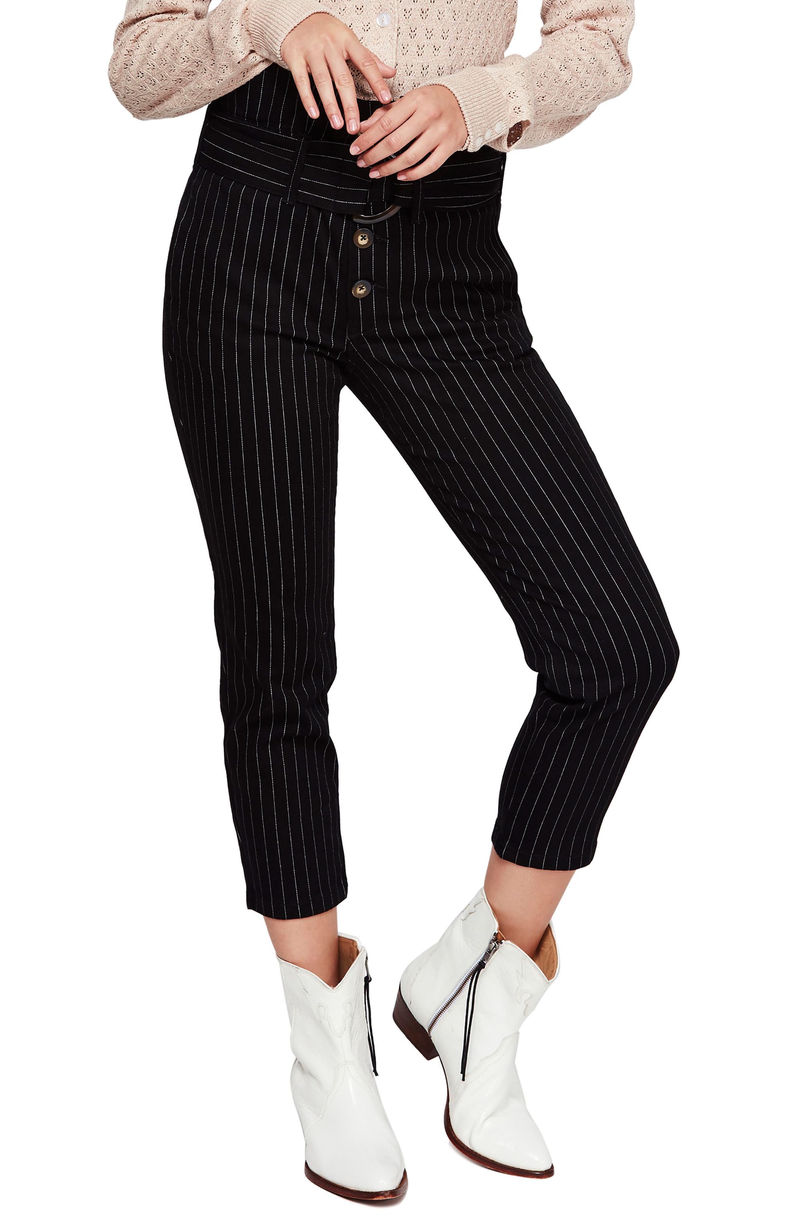 Montella Pinstripe Crop Skinny Pants - image 1