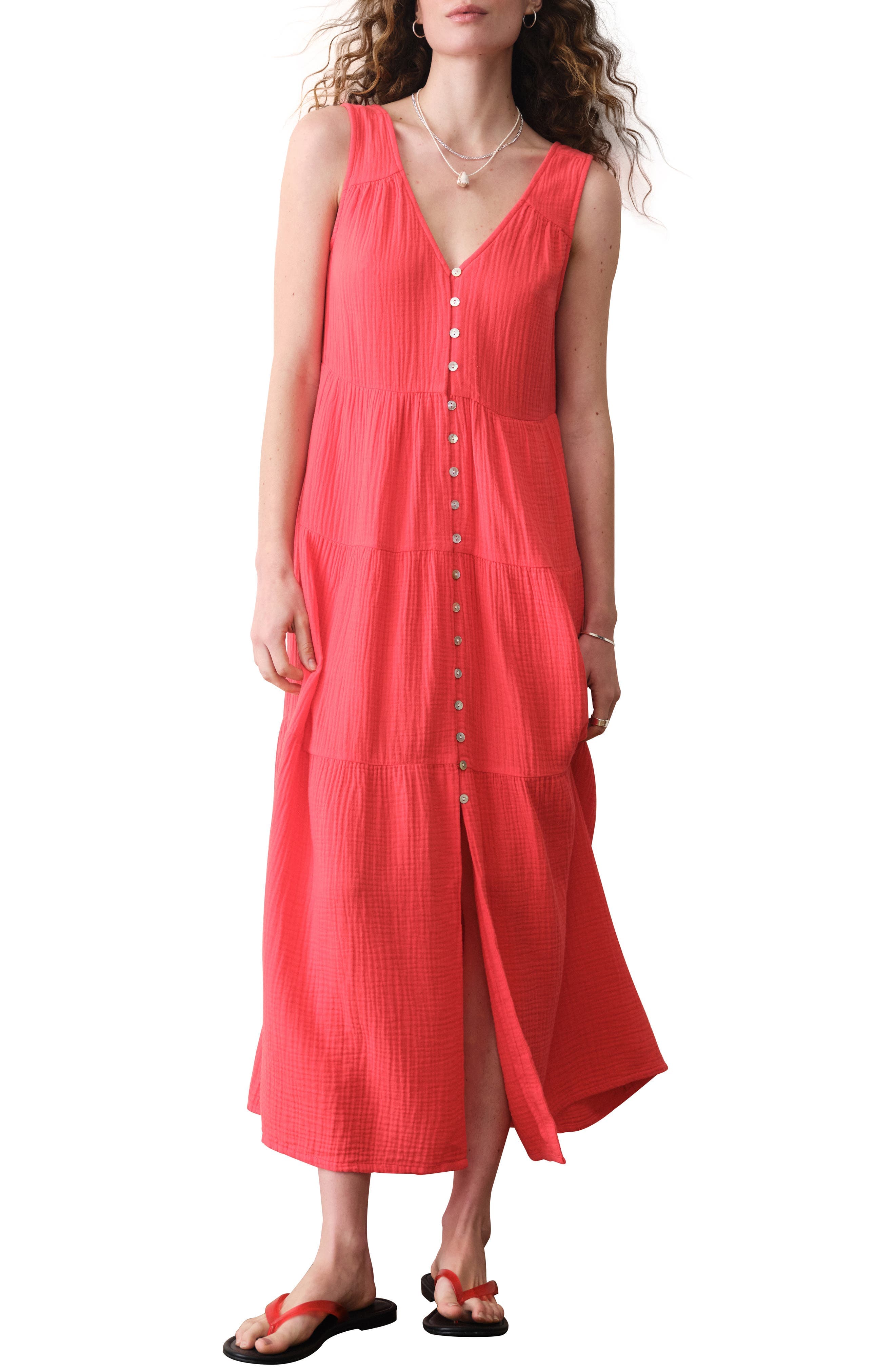 Corinne Sleeveless Organic Cotton Gauze Maxi Dress - image 1