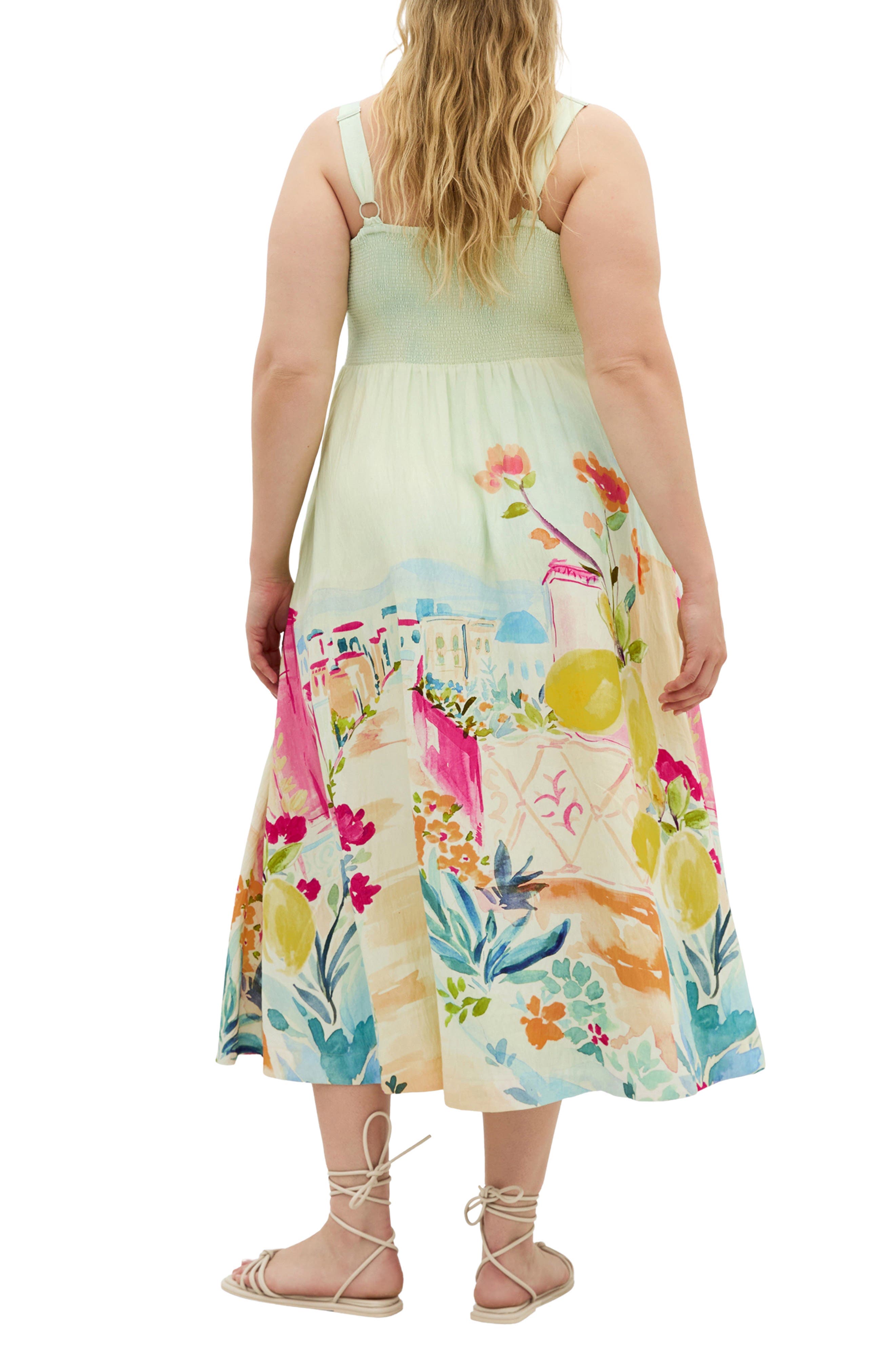 Sorrento Placed Print Midi Sundress - image 2