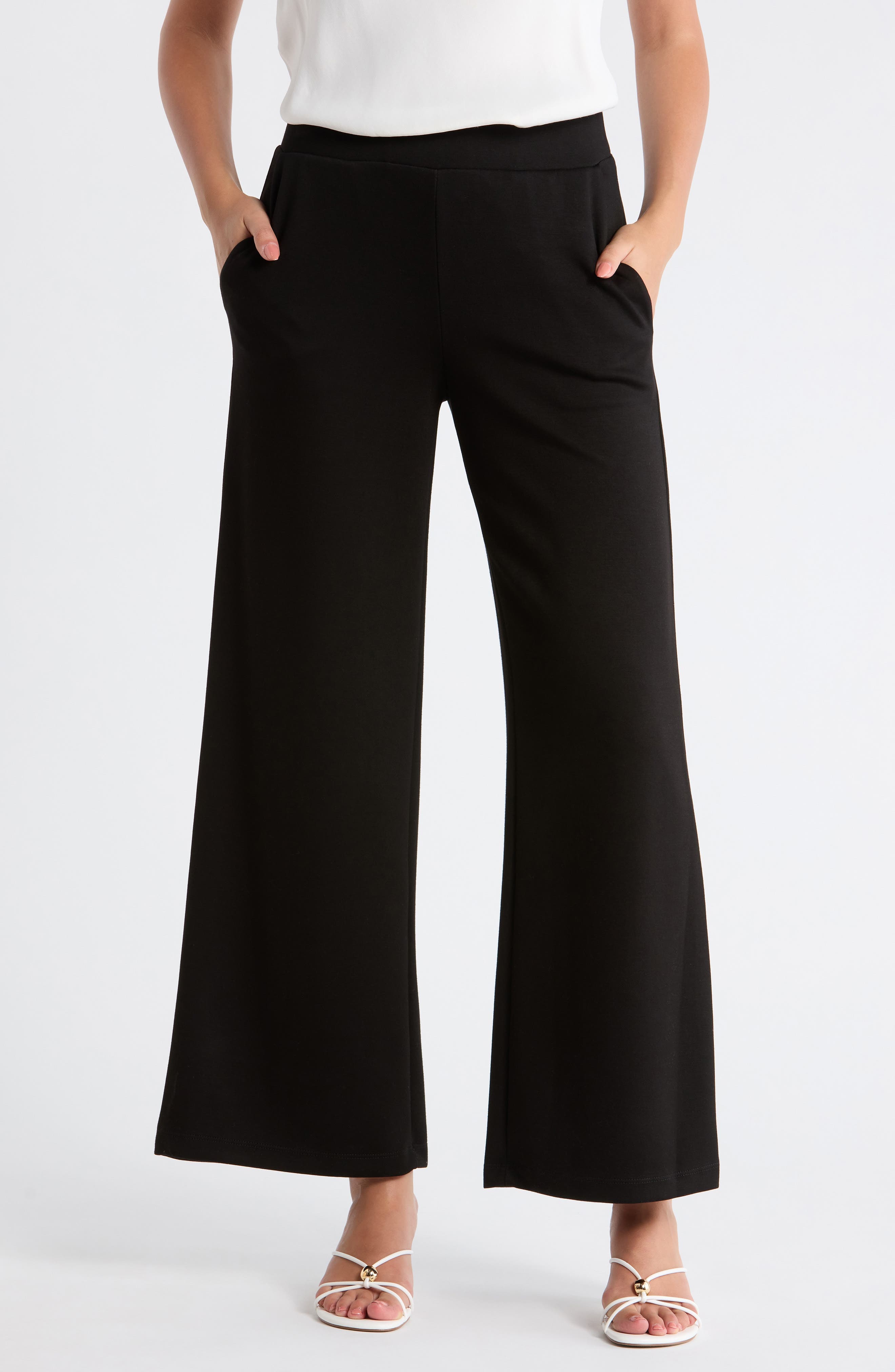 Scuba Knit Crop Wide Leg Pants - image 1