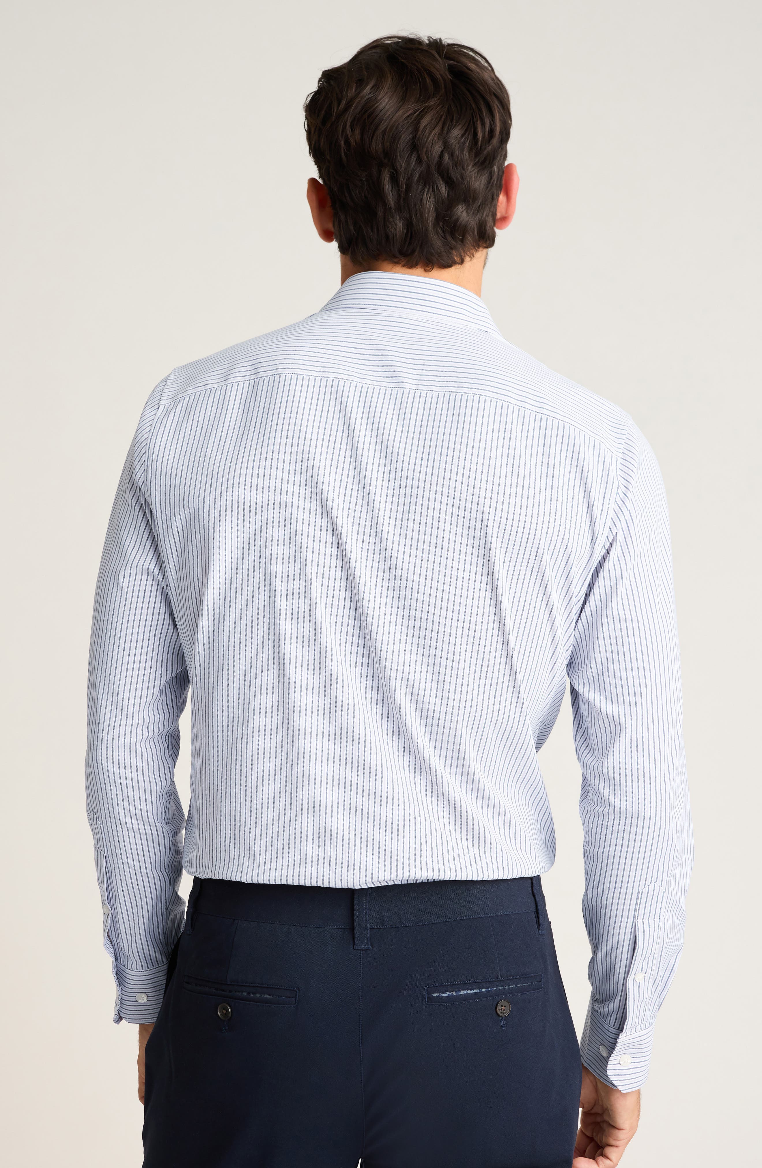 Tech Slim Fit Stripe Performance Button-Up Shirt - image 2