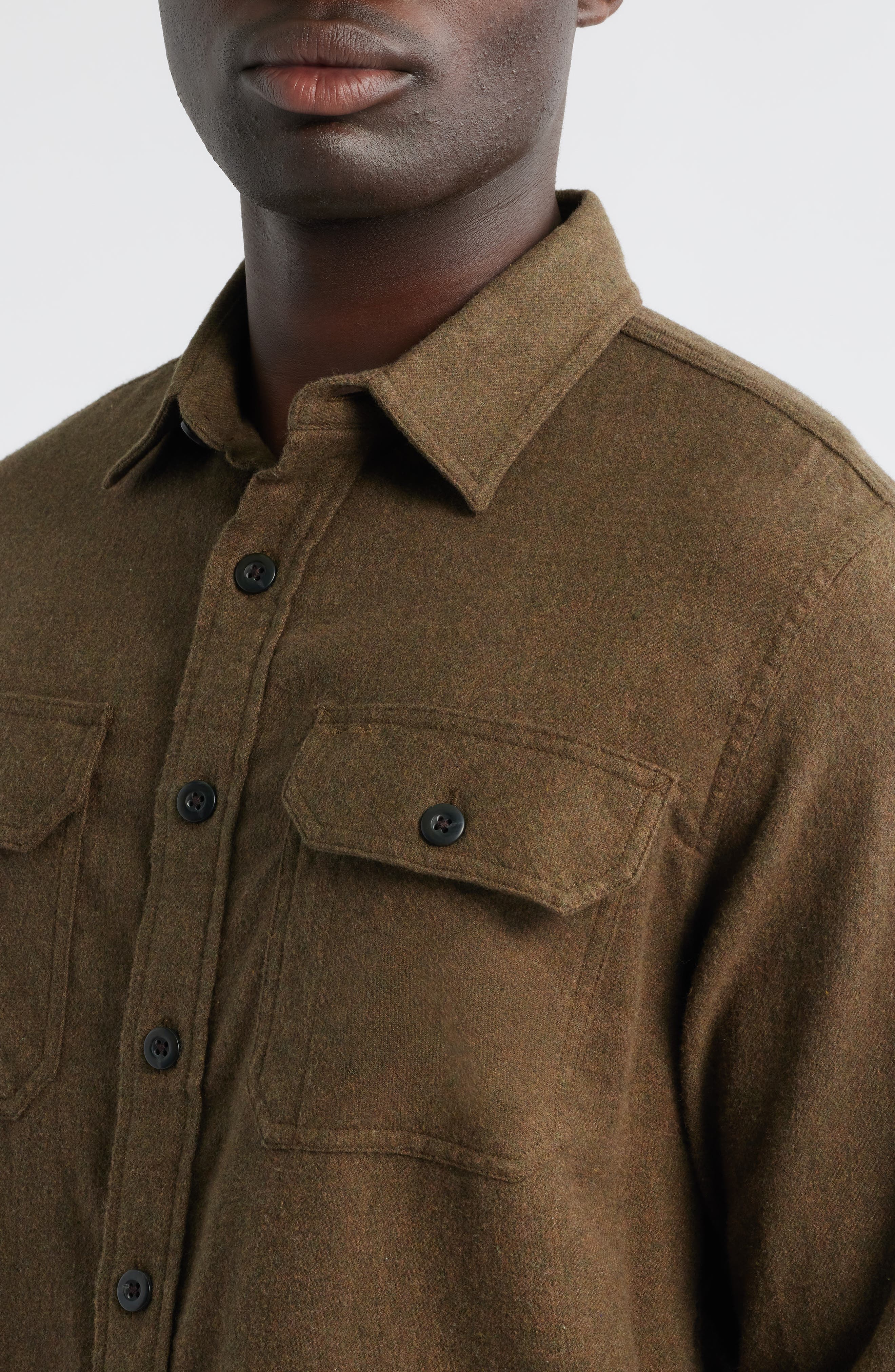 Burnside Solid Flannel Button-Up Shirt - image 2