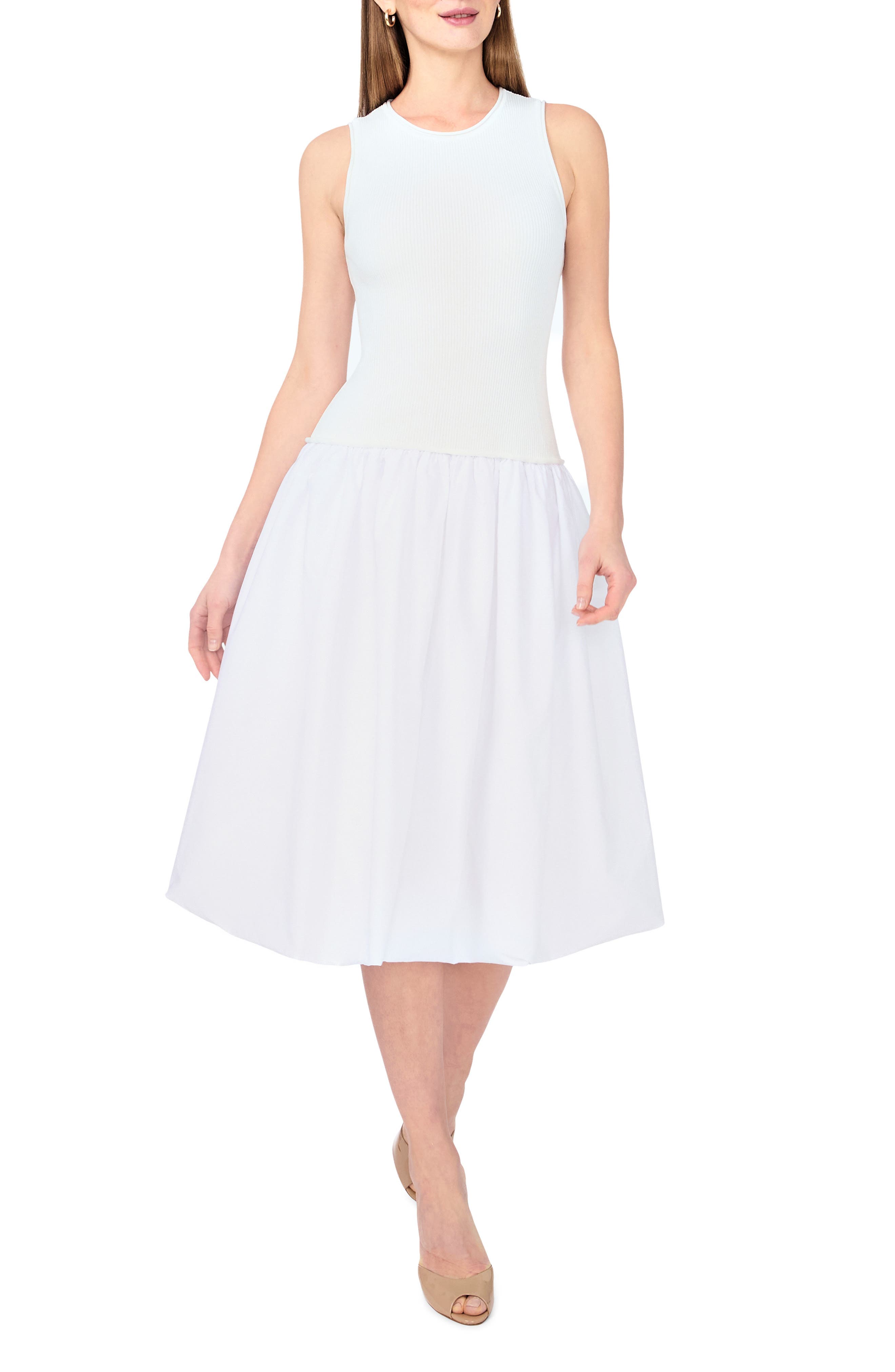 Mixed Media Tank Midi Dress - image 1