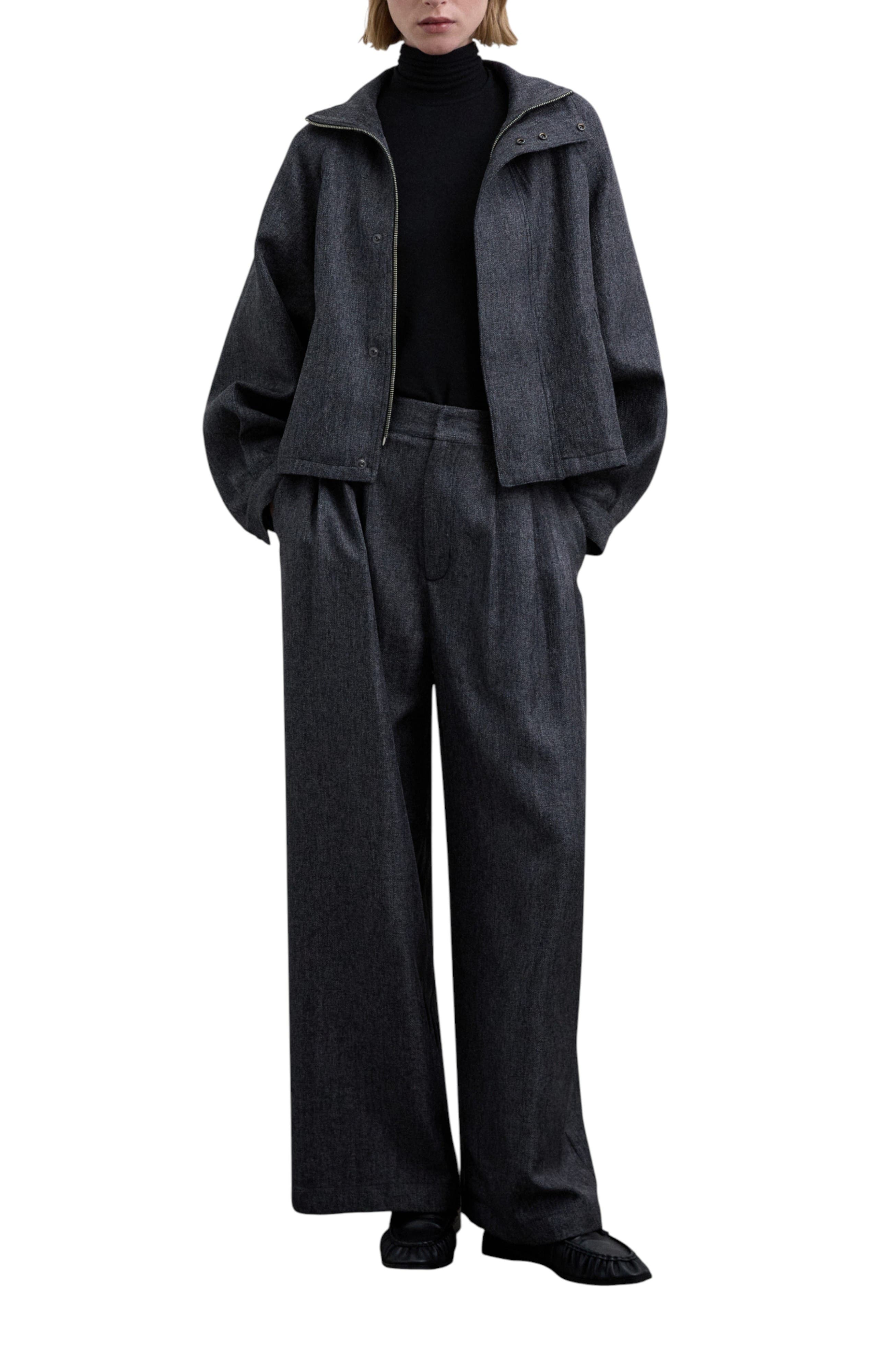 Herringbone Pleated Trousers - image 2