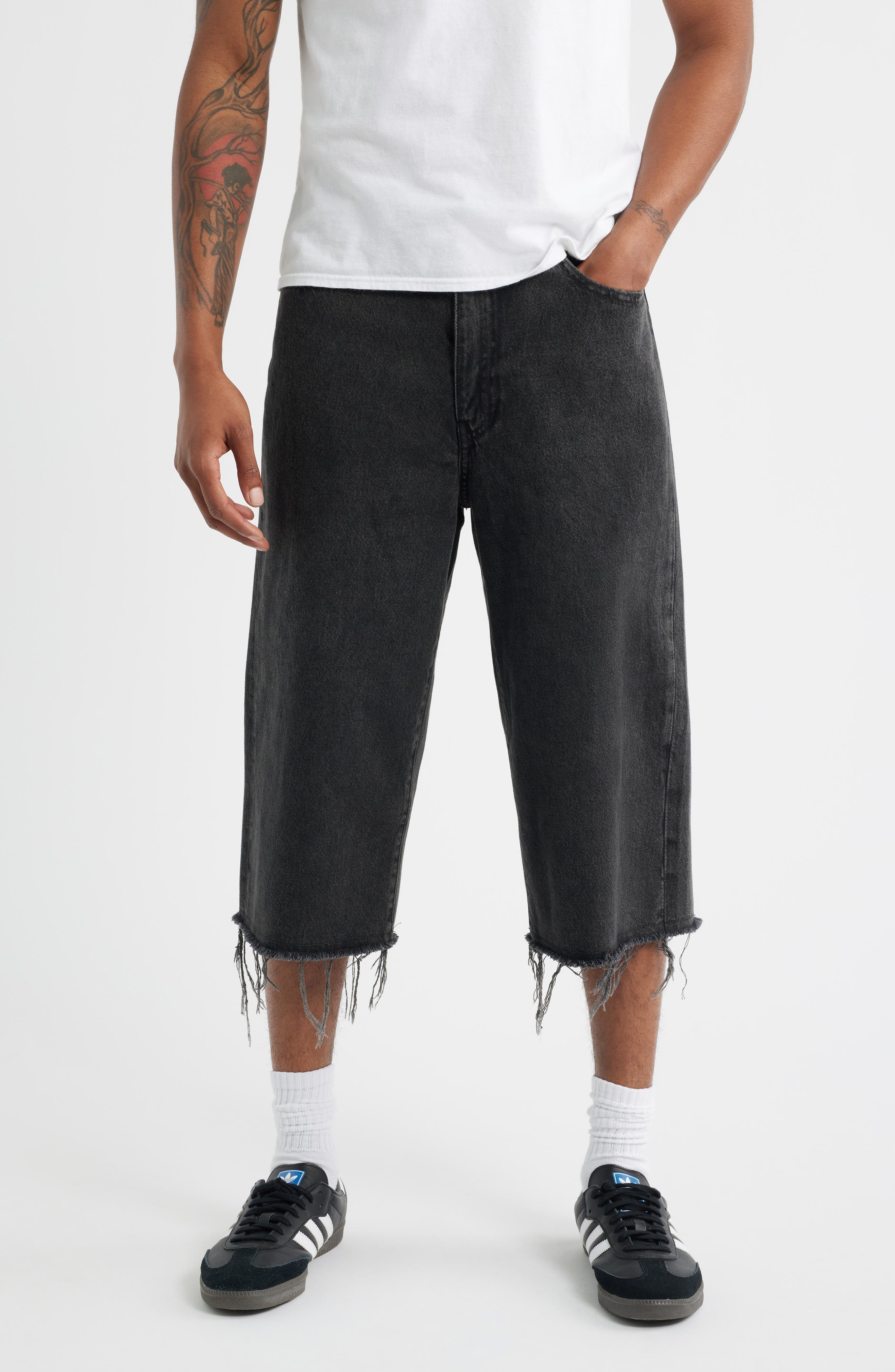 478 Raw Hem Baggy Capri Jeans - image 1