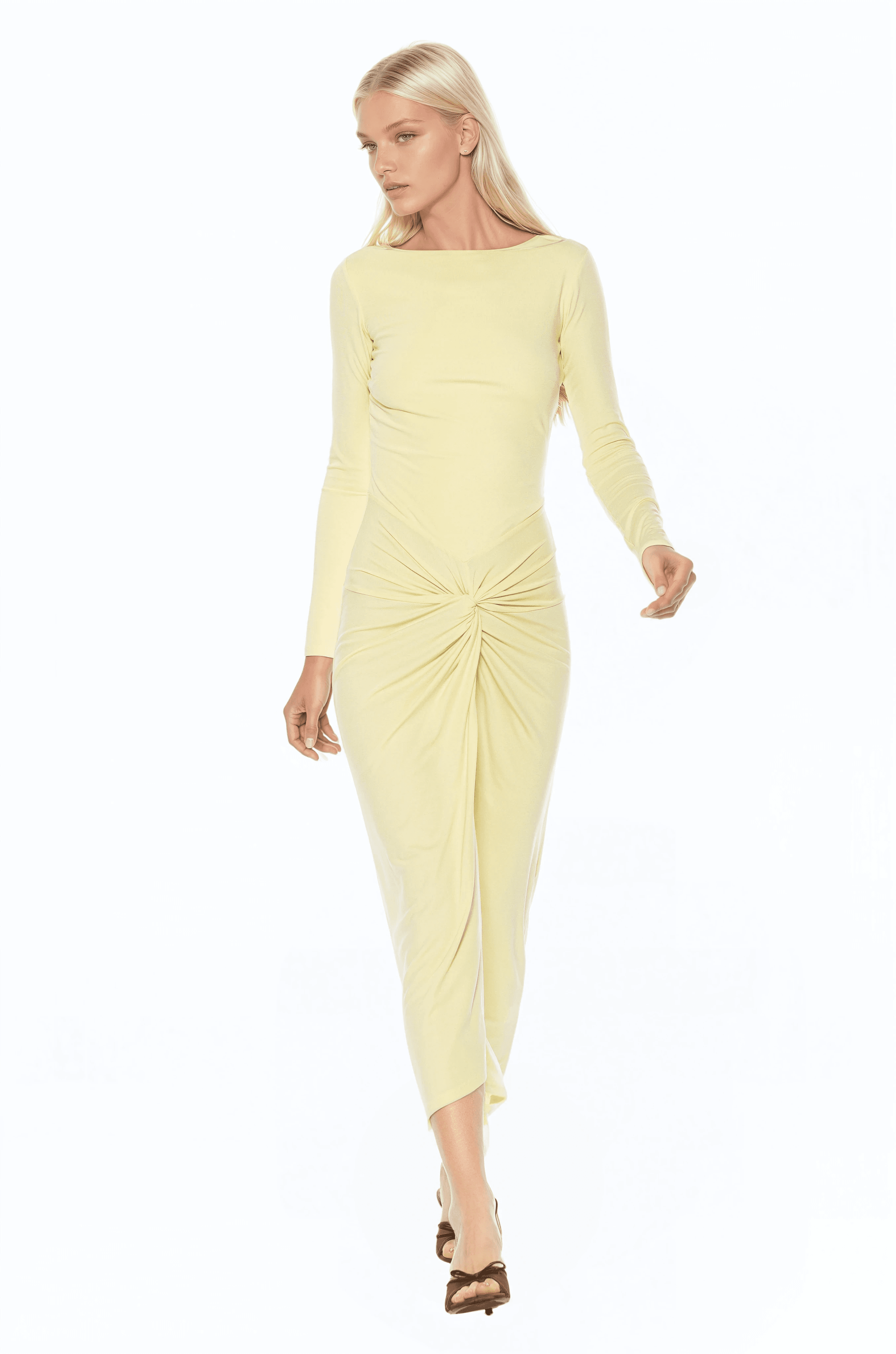 Revel Long Sleeve Draped Skirt Maxi Dress - image 2