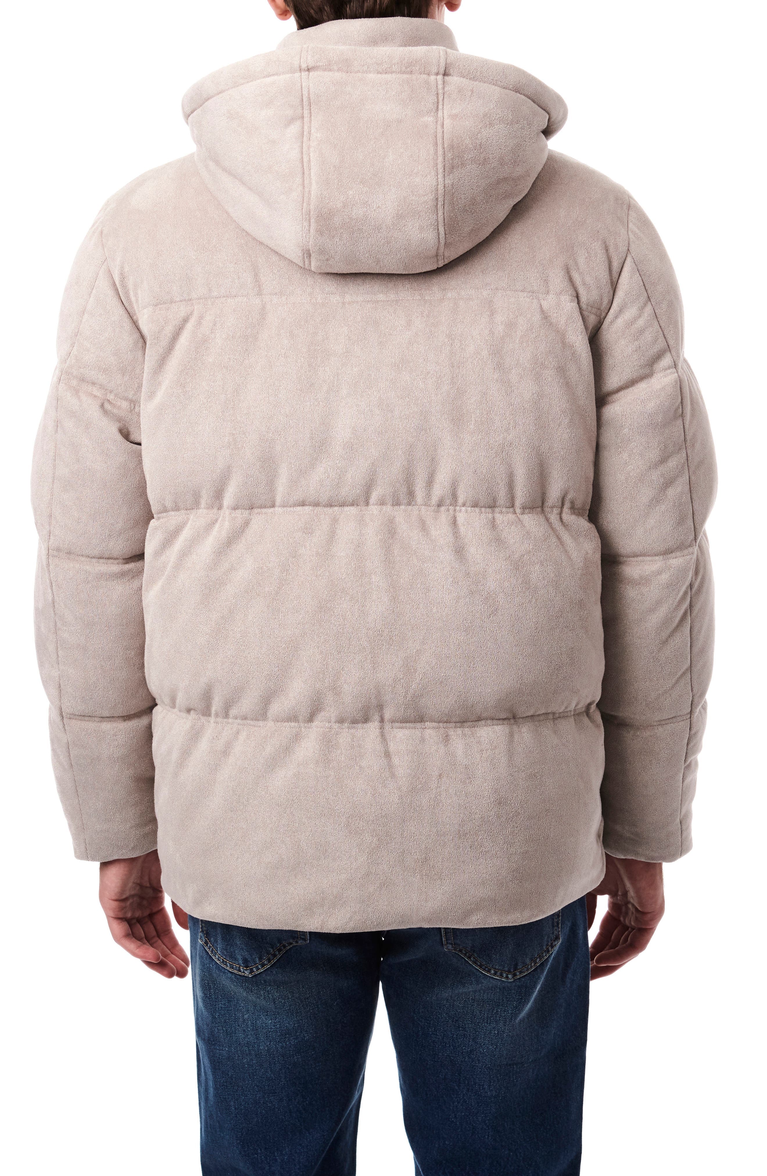 Faux Suede Hooded Puffer Jacket - image 2