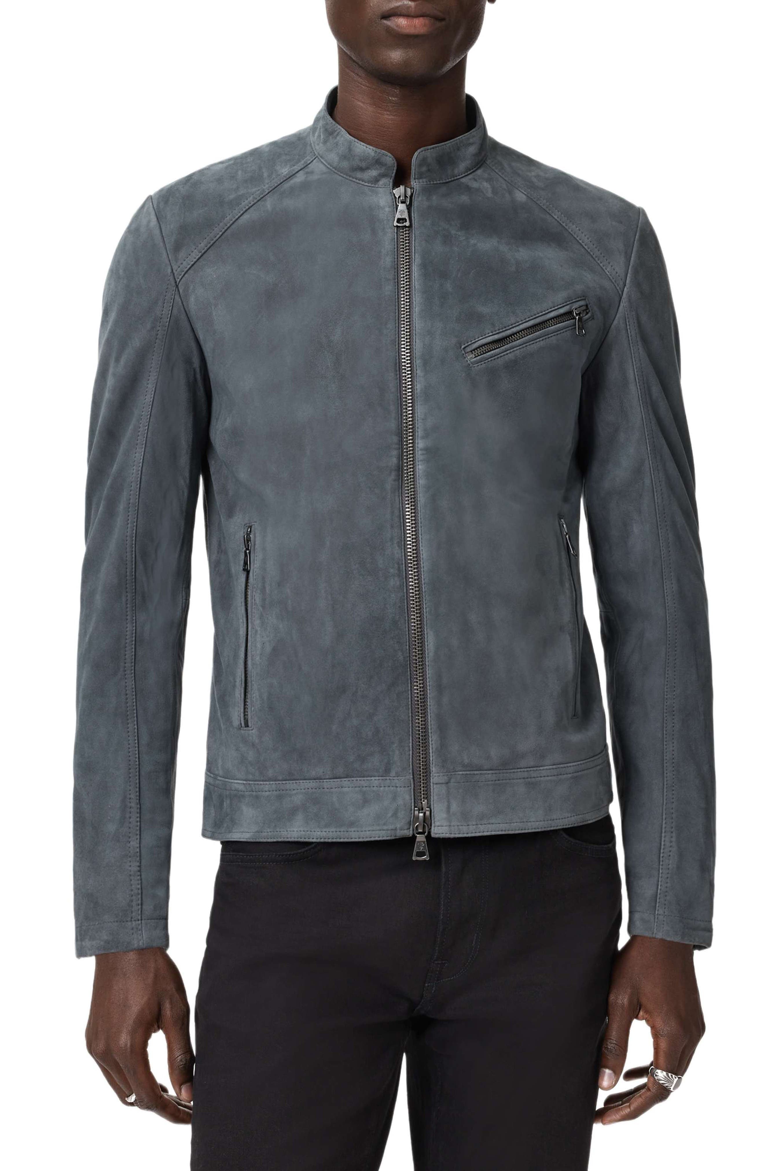 Wren Band Collar Suede Biker Jacket - image 1