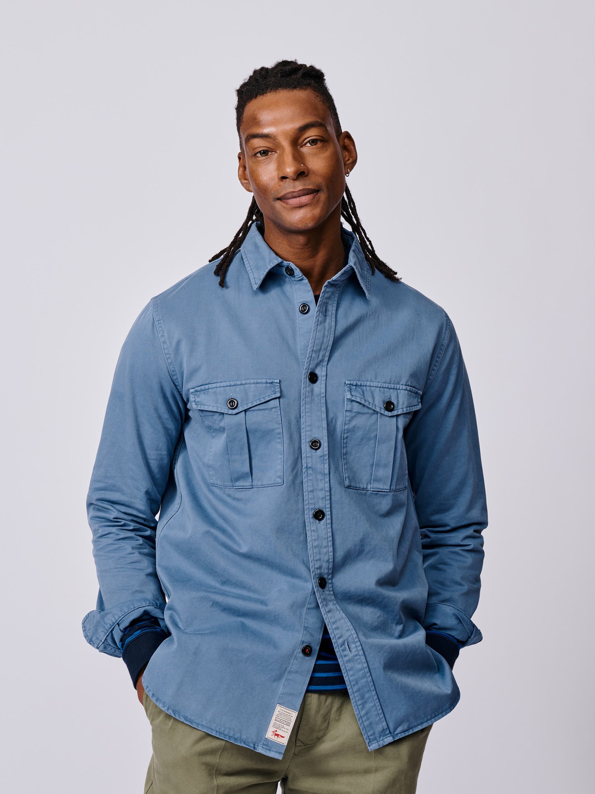 Cole Long Sleeve Twill Overshirt - image 3