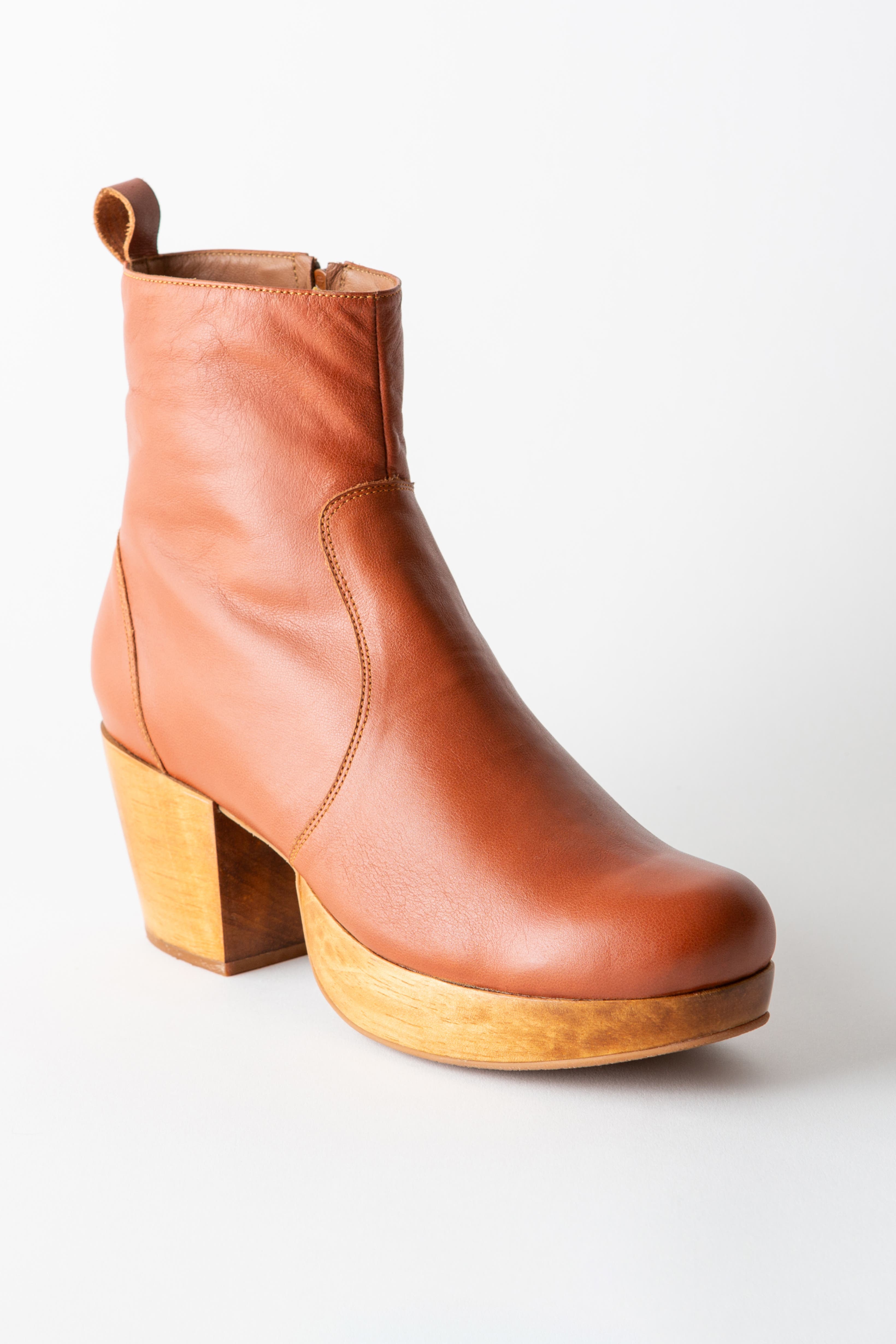 Charli Leather Platform Clog Boot