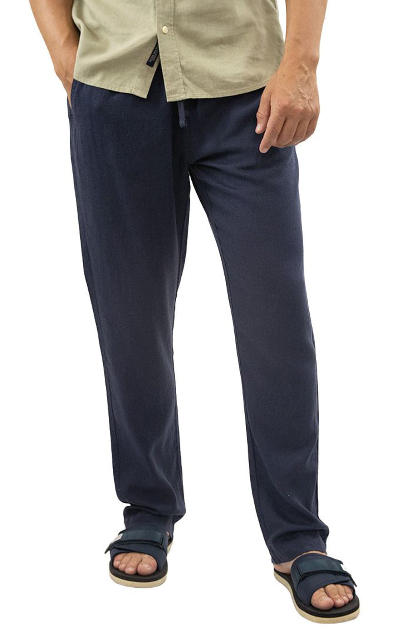 Linen Blend Pull-On Pants - image 1