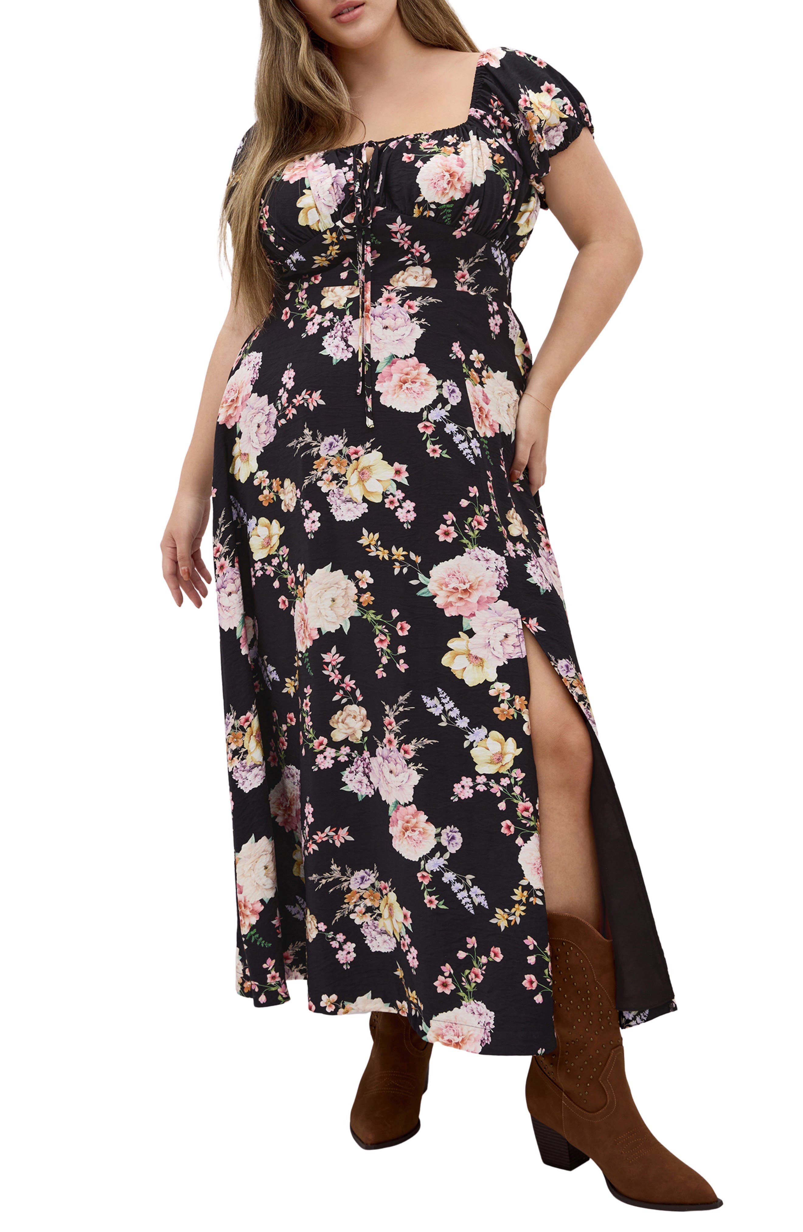 Abbigail Print Puff Sleeve Maxi Dress - image 1