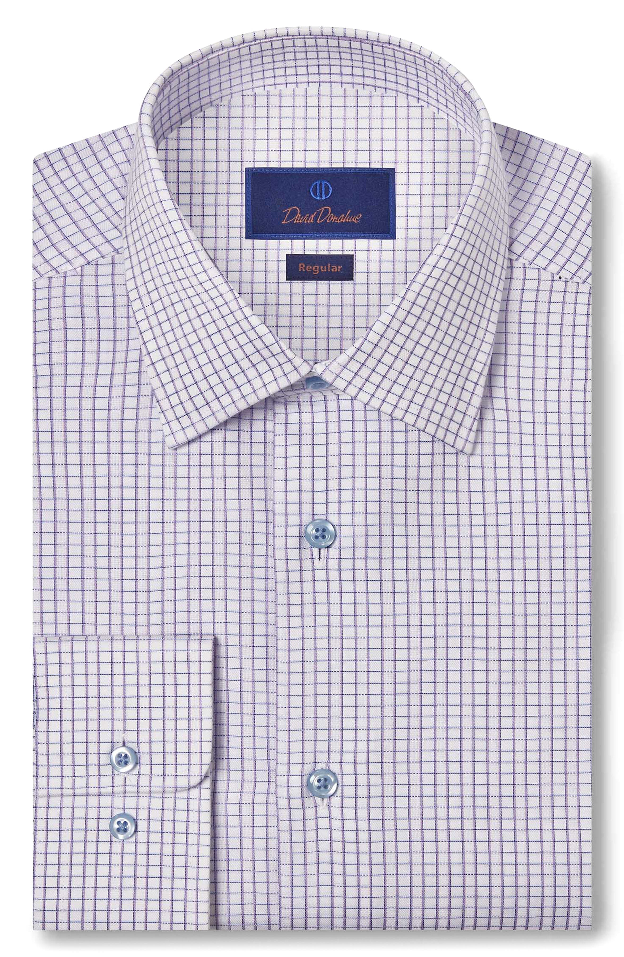 Regular Fit Dobby Check Dress Shirt - image 1