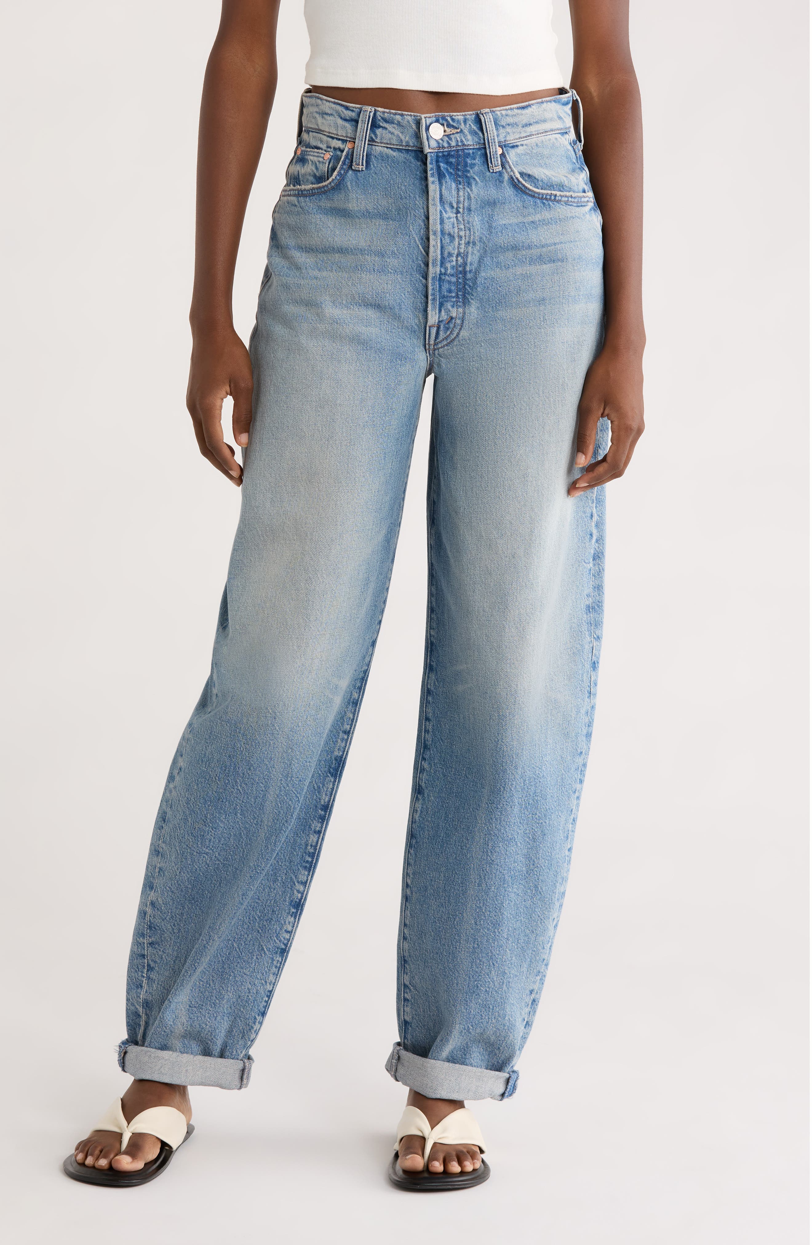 The Fangirl Skimp Cuff Barrel Leg Jeans - image 1
