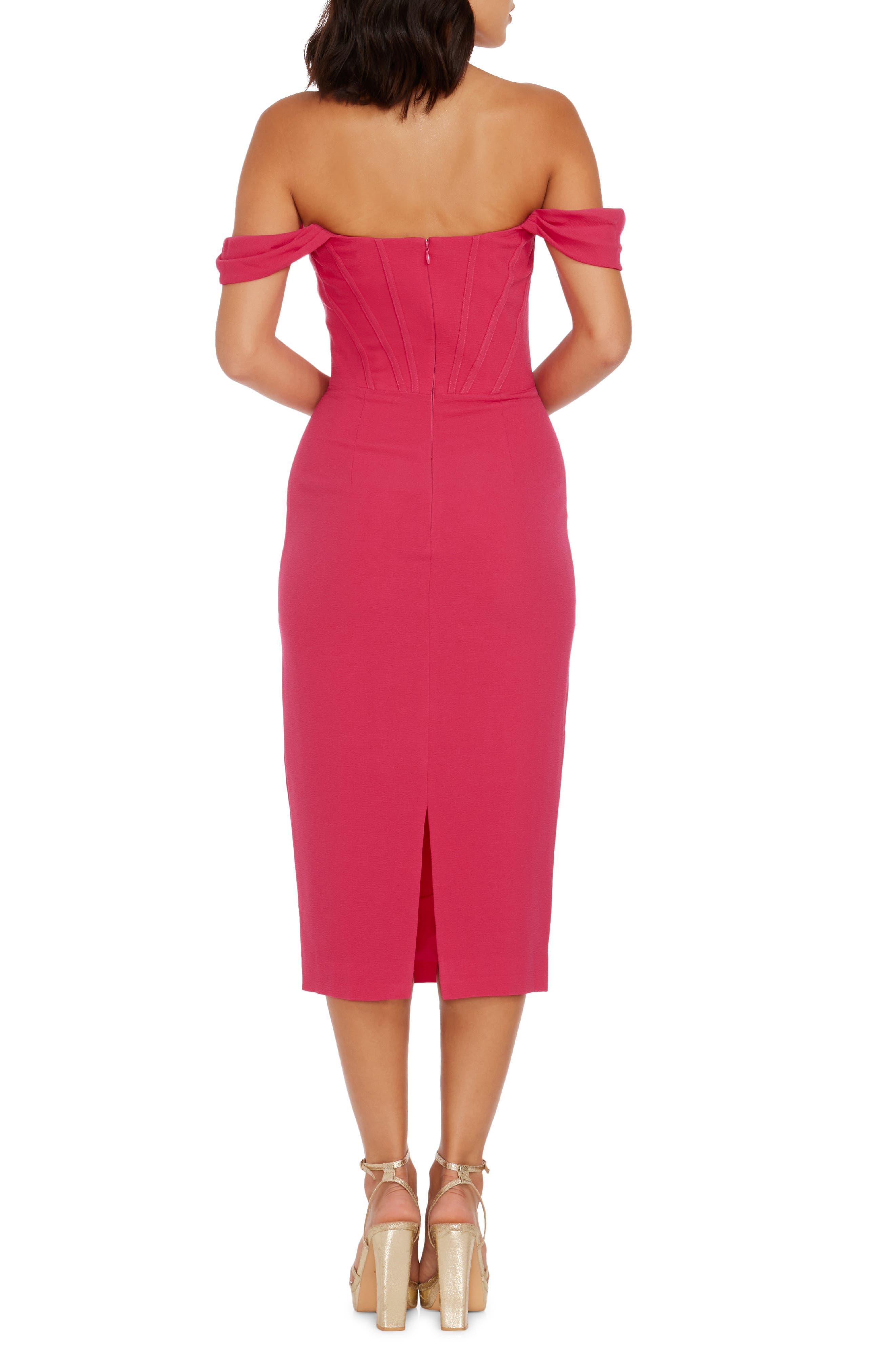 Vickie Off the Shoulder Midi Corset Dress - image 2