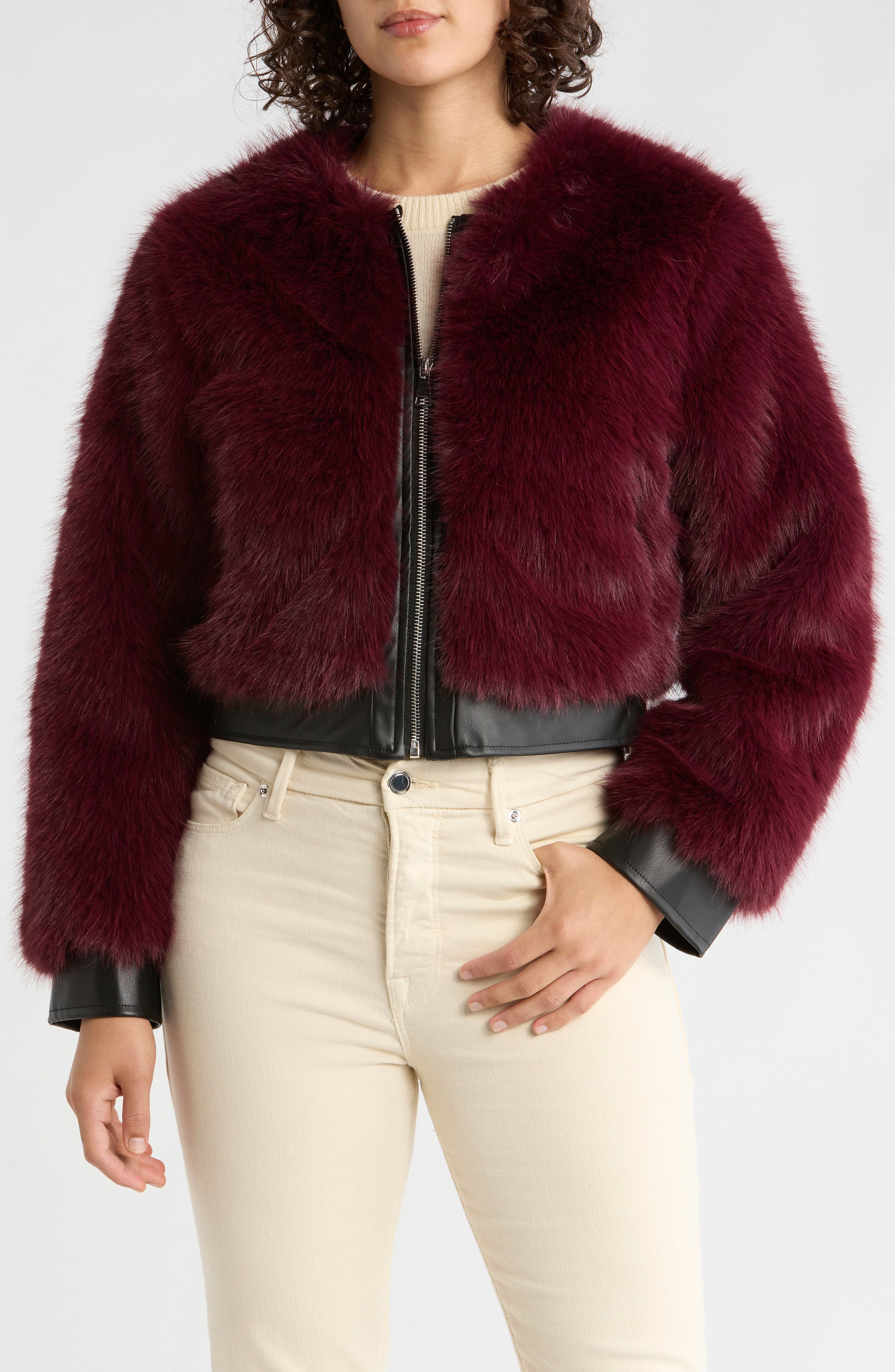 Mixed Media Crop Jacket - image 1