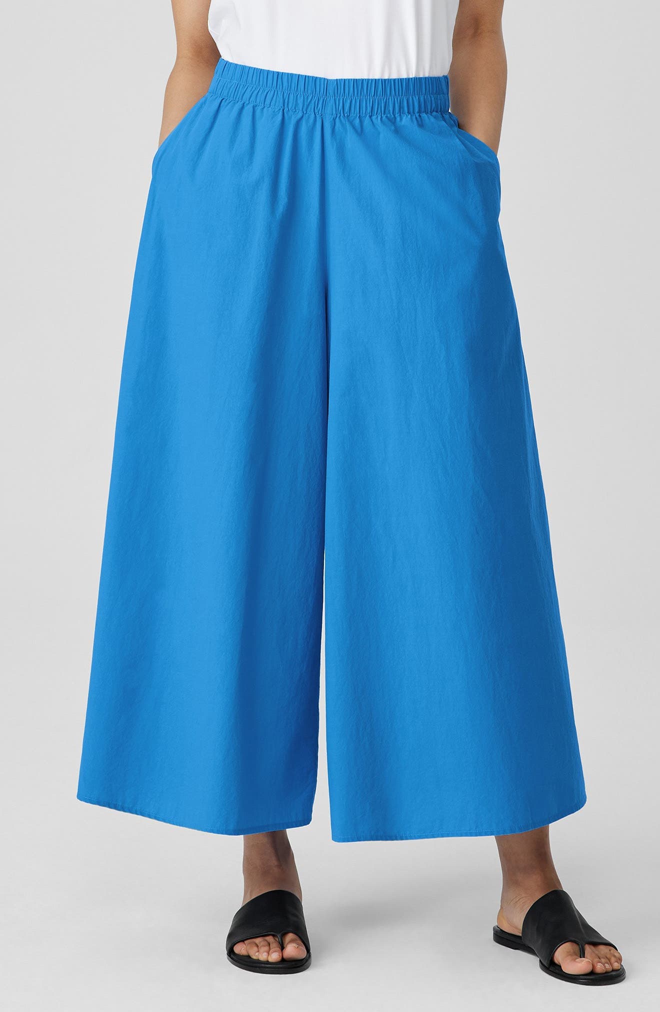 Organic Cotton Poplin Ankle Extra Wide Leg Pants - image 1