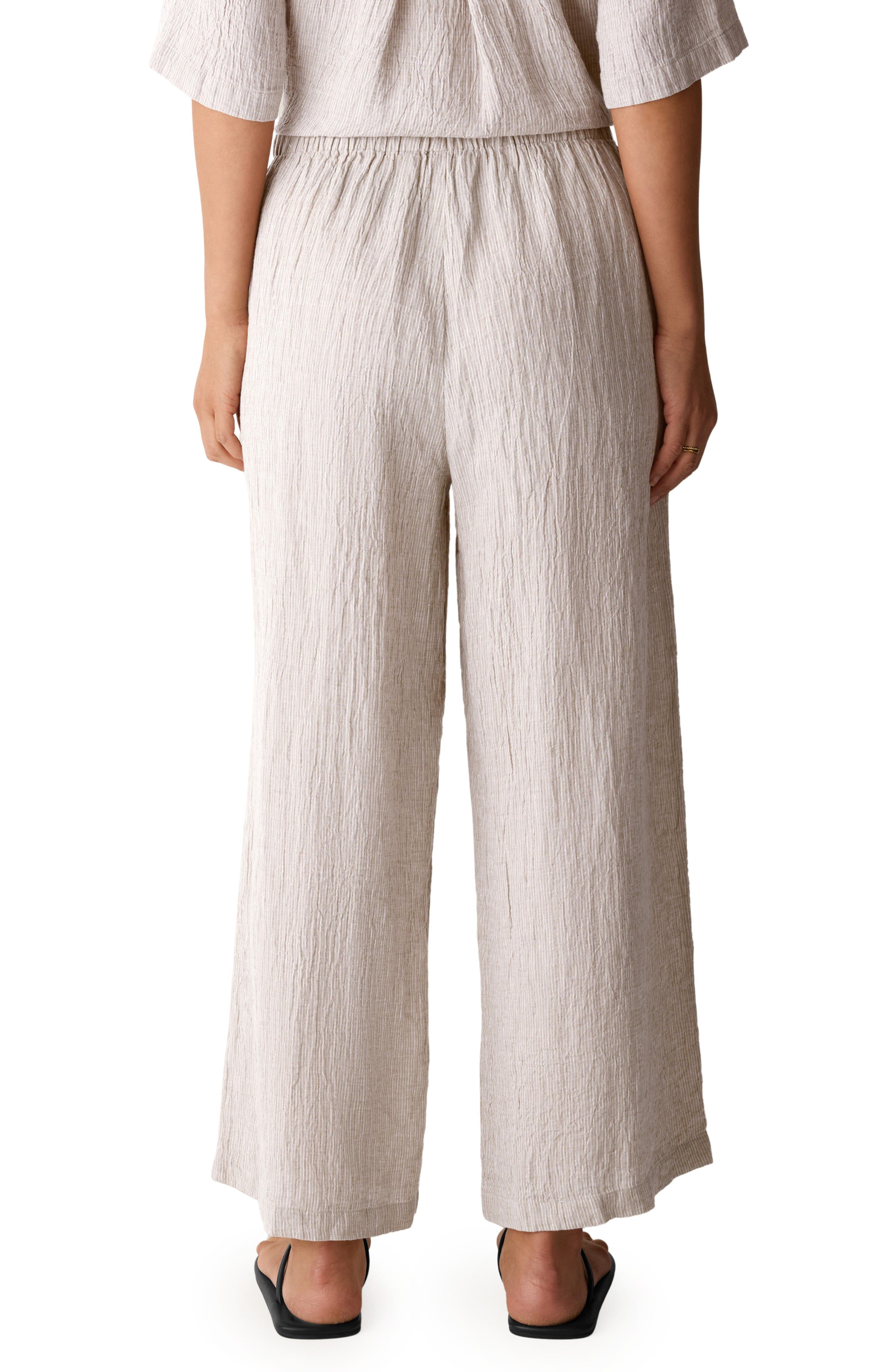 Organic Linen Drawstring Wide Leg Pants - image 2