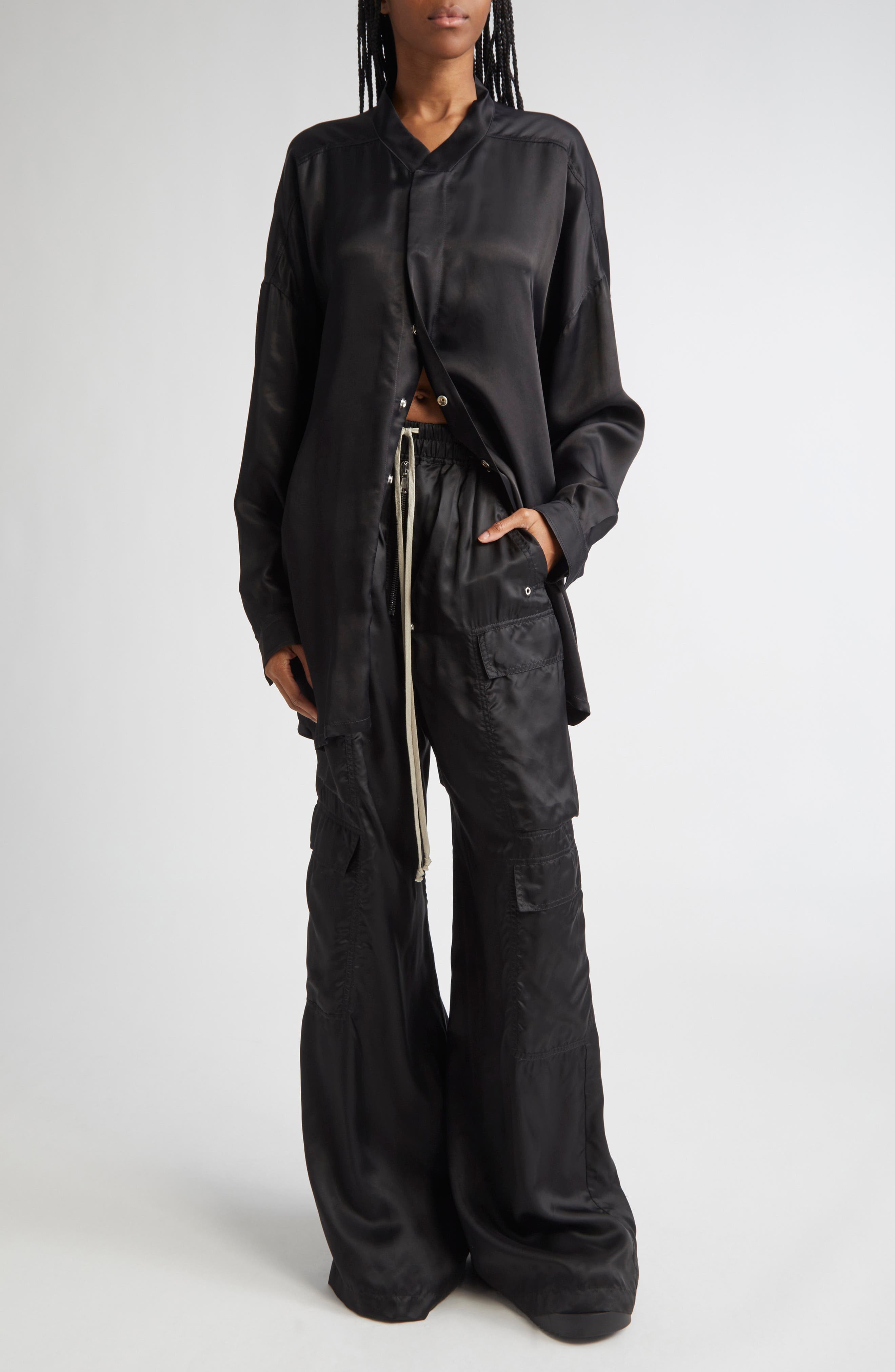 Long Sleeve Belted Satin Minidress - image 2