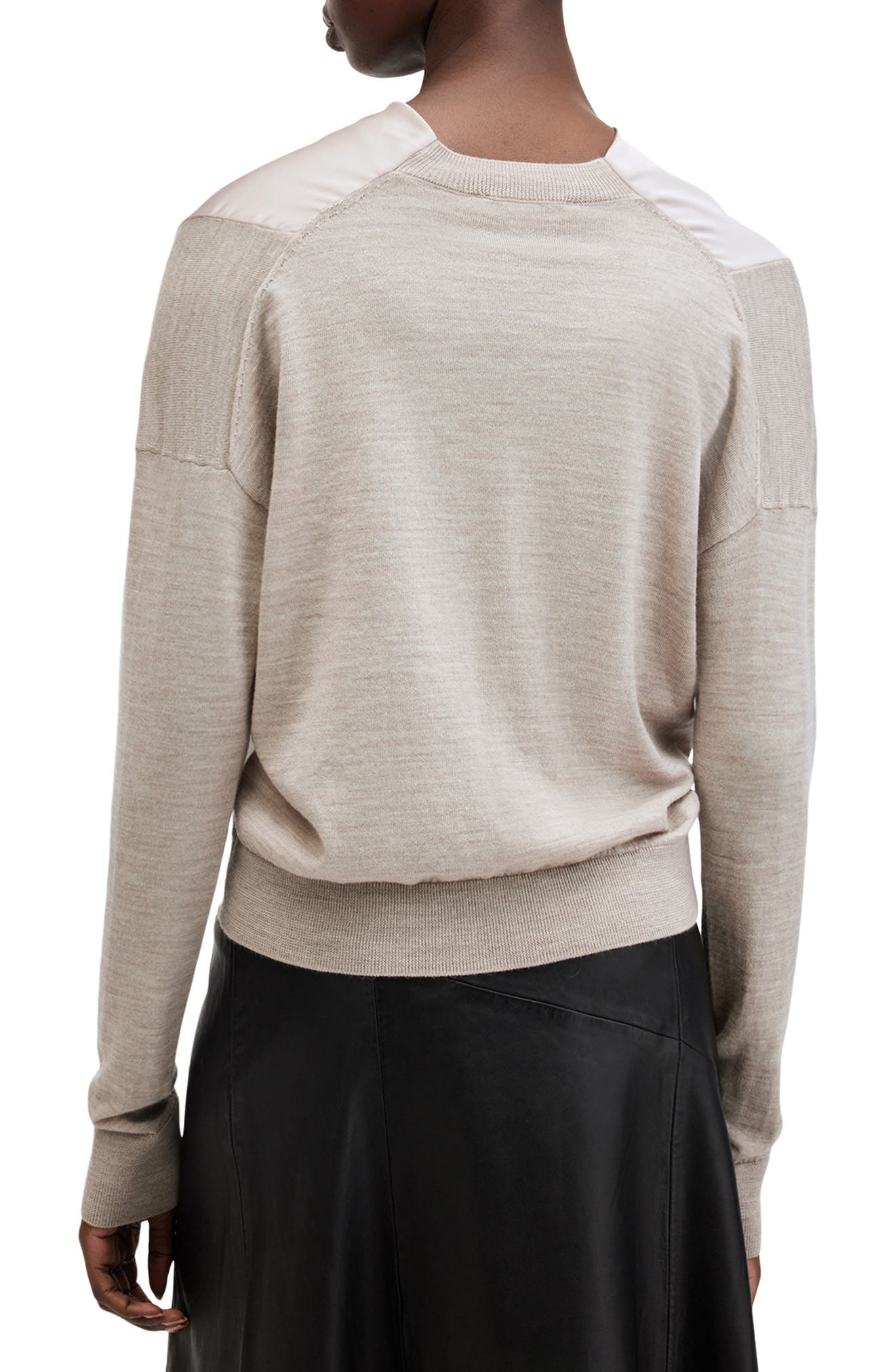 Myra Cowl Neck Mixed Media Wool Sweater - image 2
