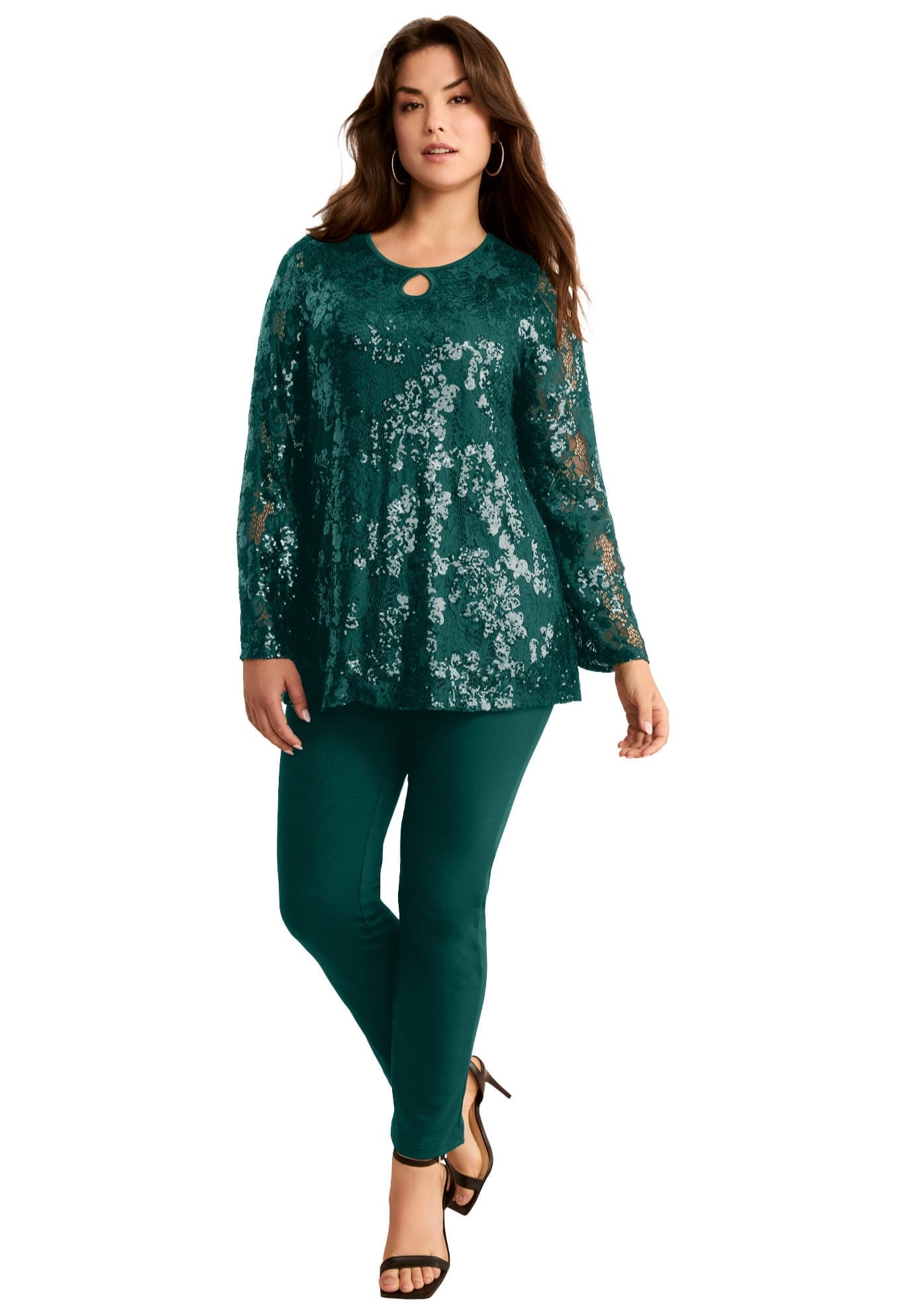 Sequin Keyhole Blouse - image 3