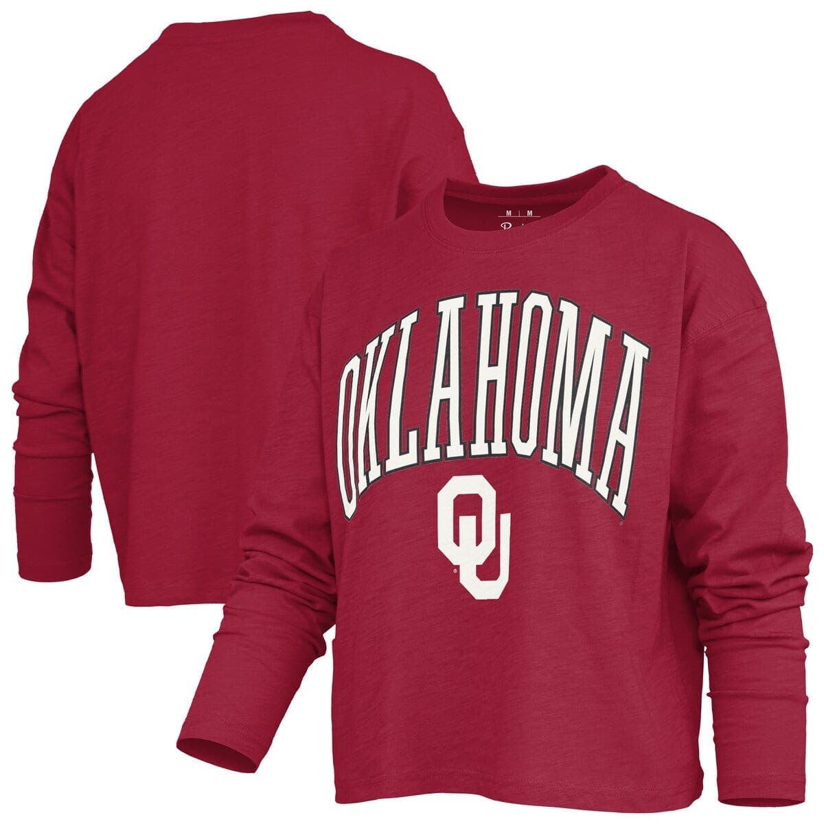Women's Pressbox Crimson Oklahoma Sooners Motley Boxy Waist-Length Long Sleeve T-Shirt - image 1