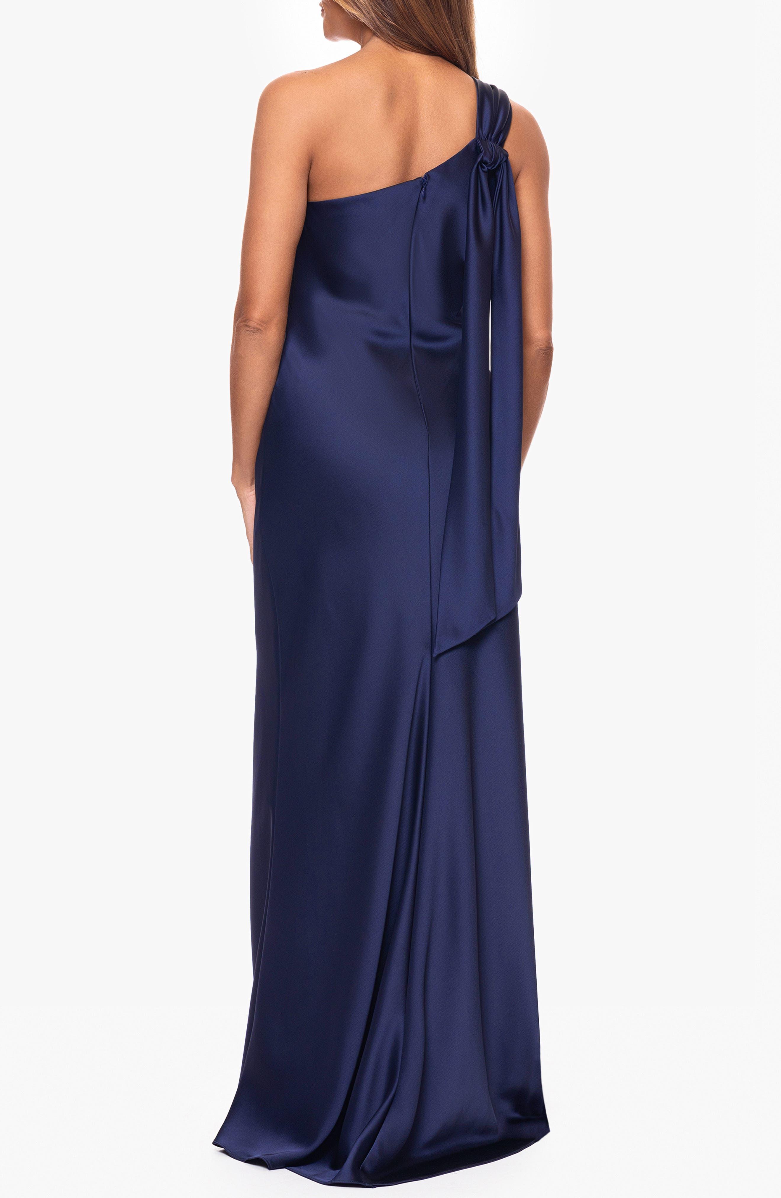 One-Shoulder Satin Gown - image 2