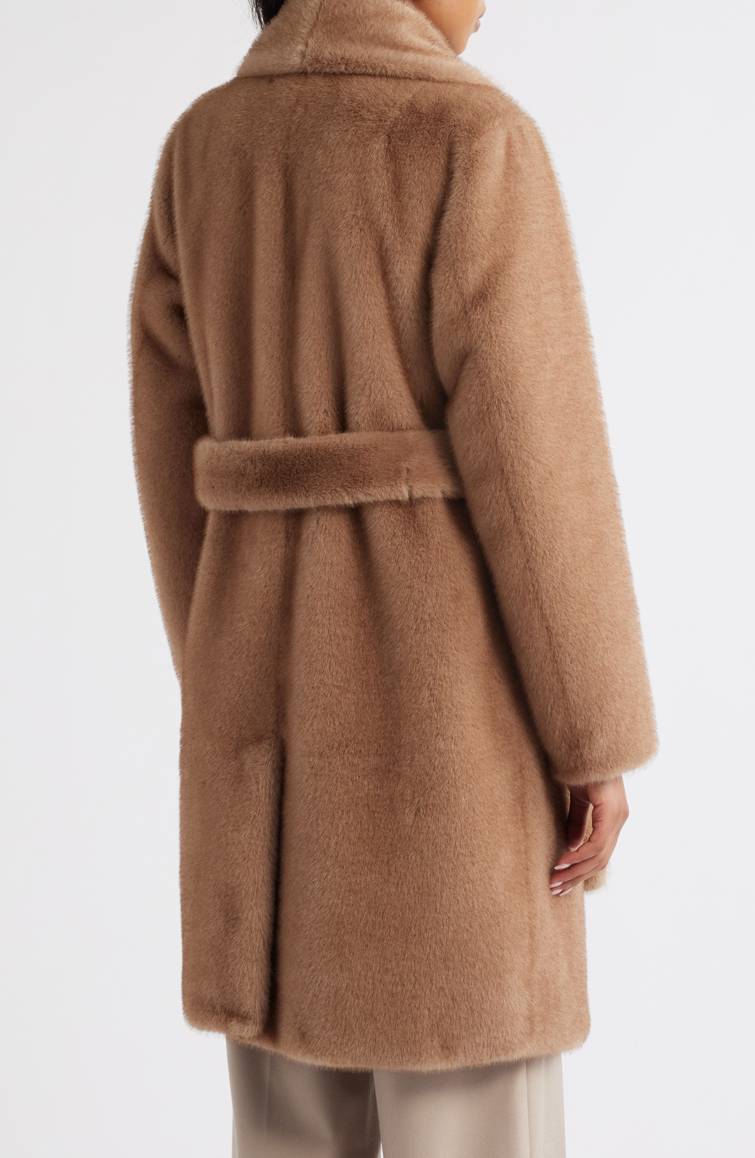 Faux Fur Belted Coat - image 2