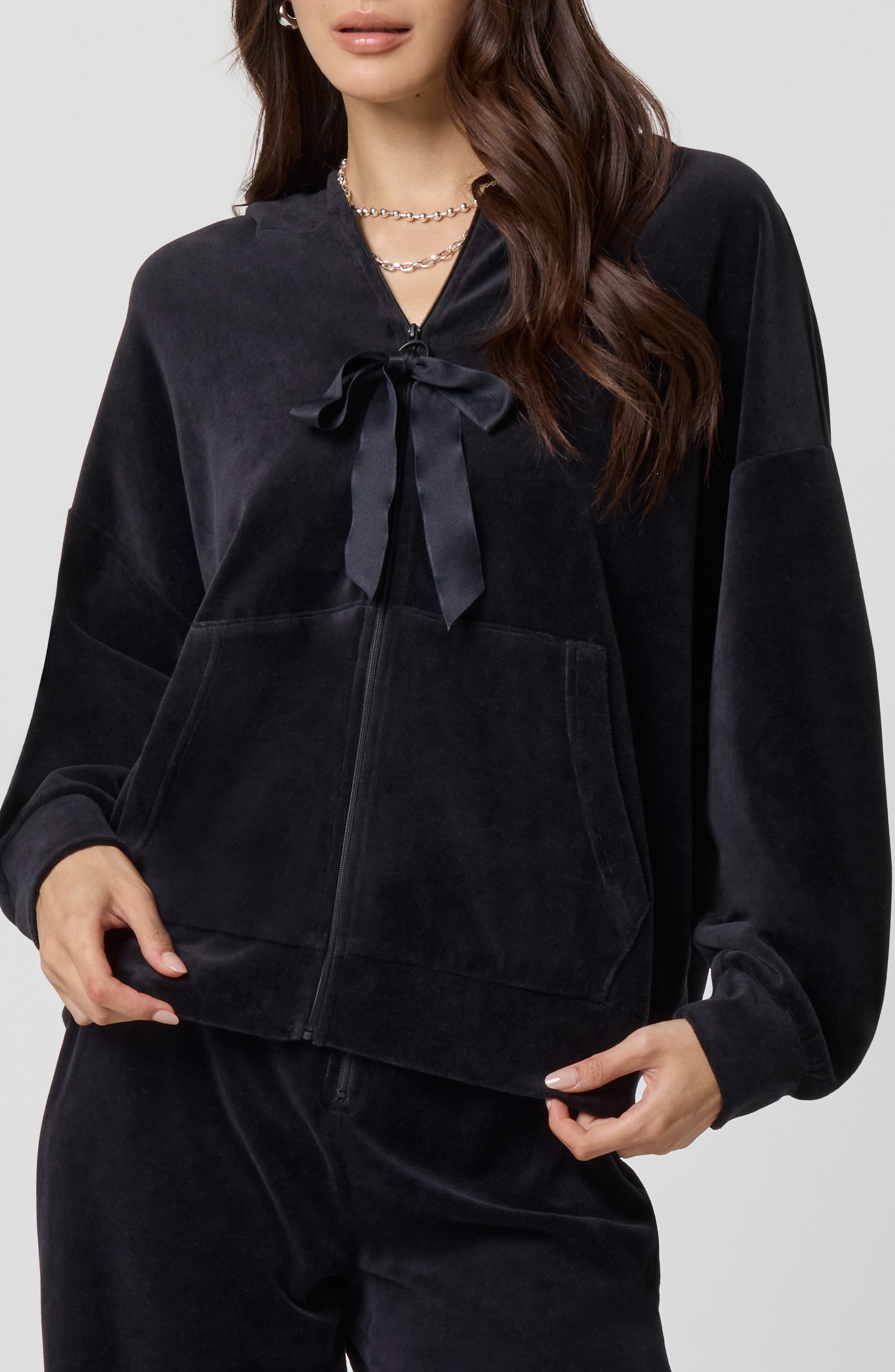 Velour Bow Hoodie - image 1