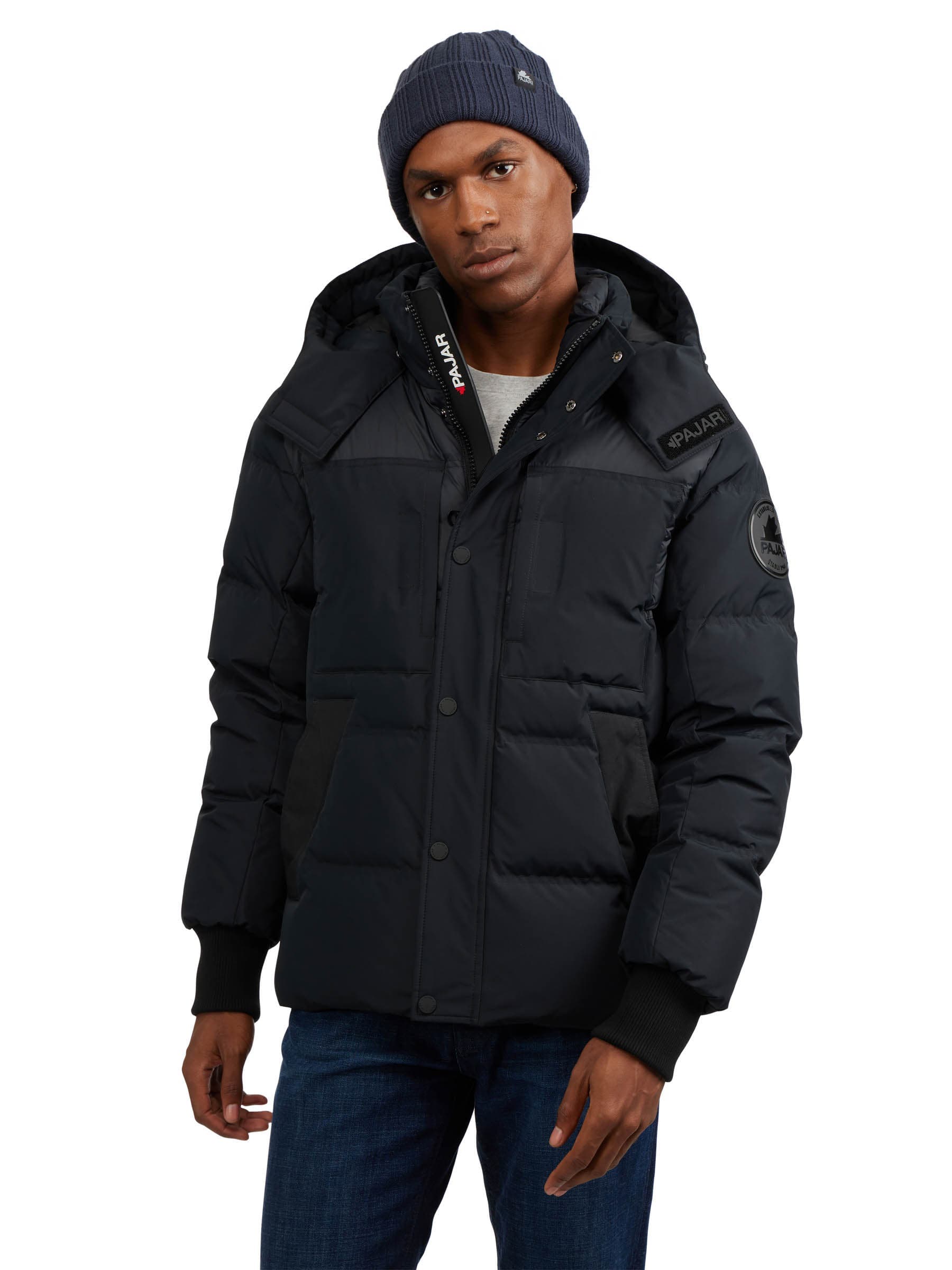 Men's Comet Mixed Media Puffer with Detachable Hood - image 1