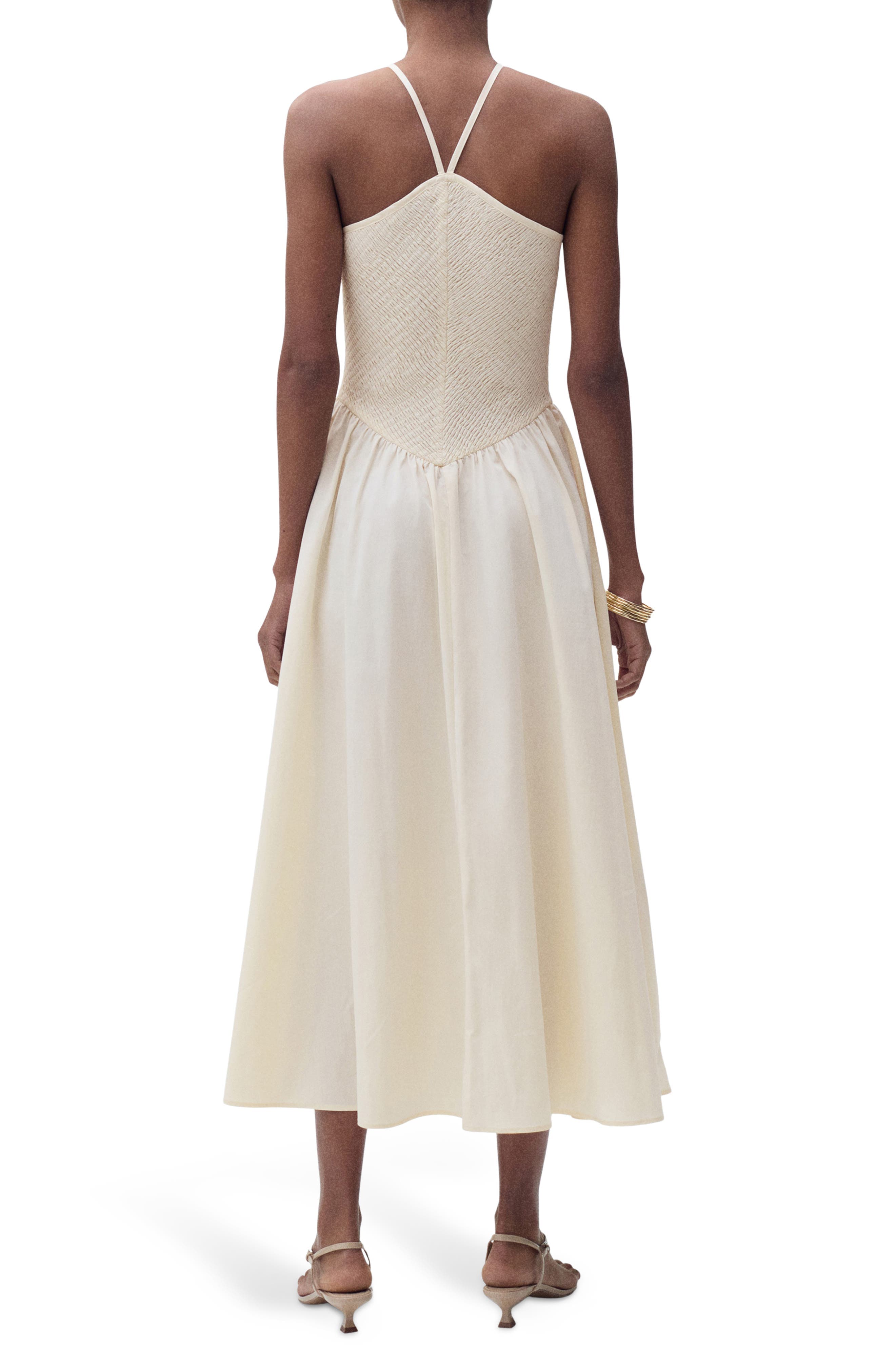 Smocked Sleeveless Midi Dress - image 2