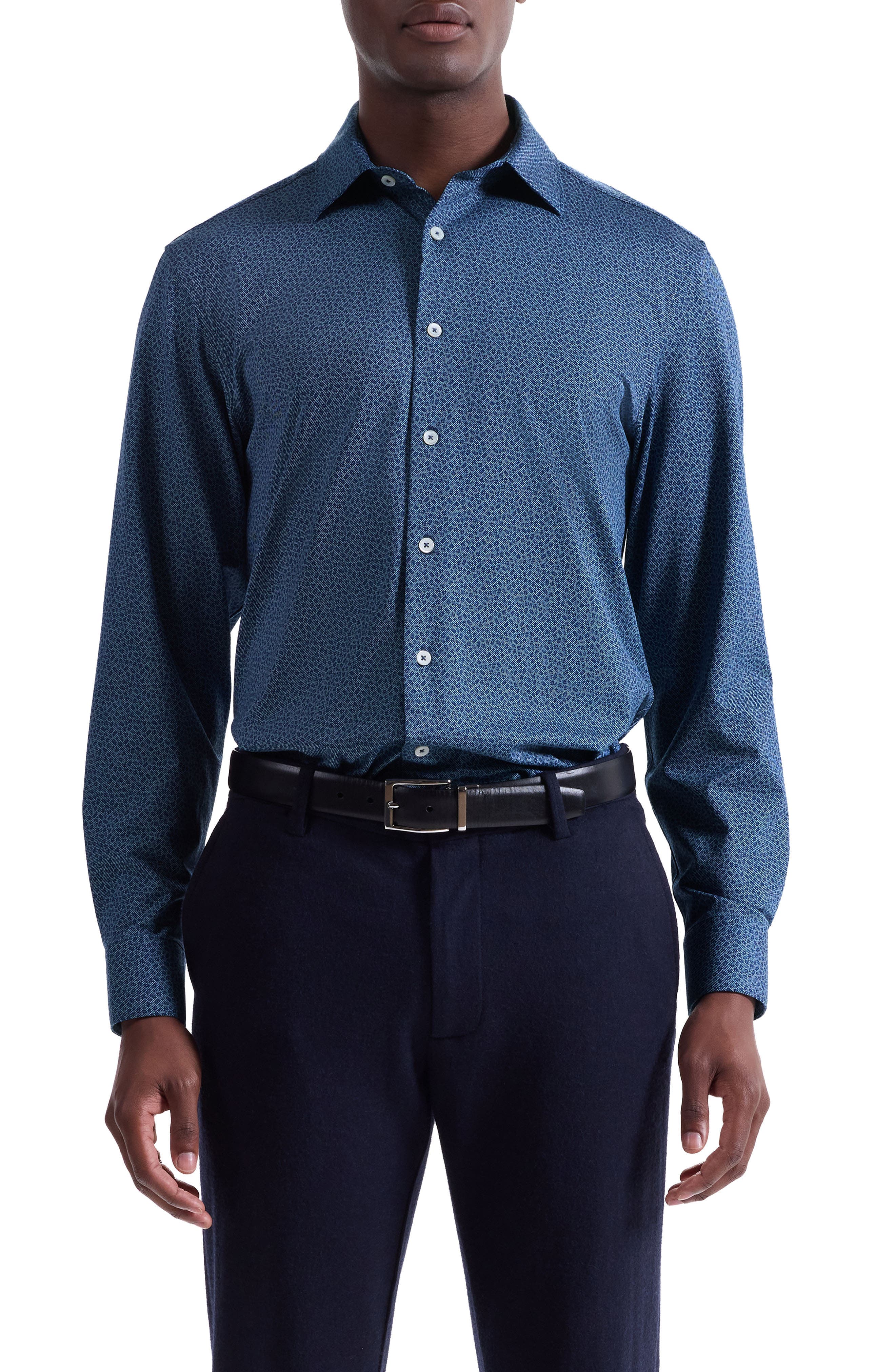 James OoohCotton Leaf Print Twill Button-Up Shirt - image 1