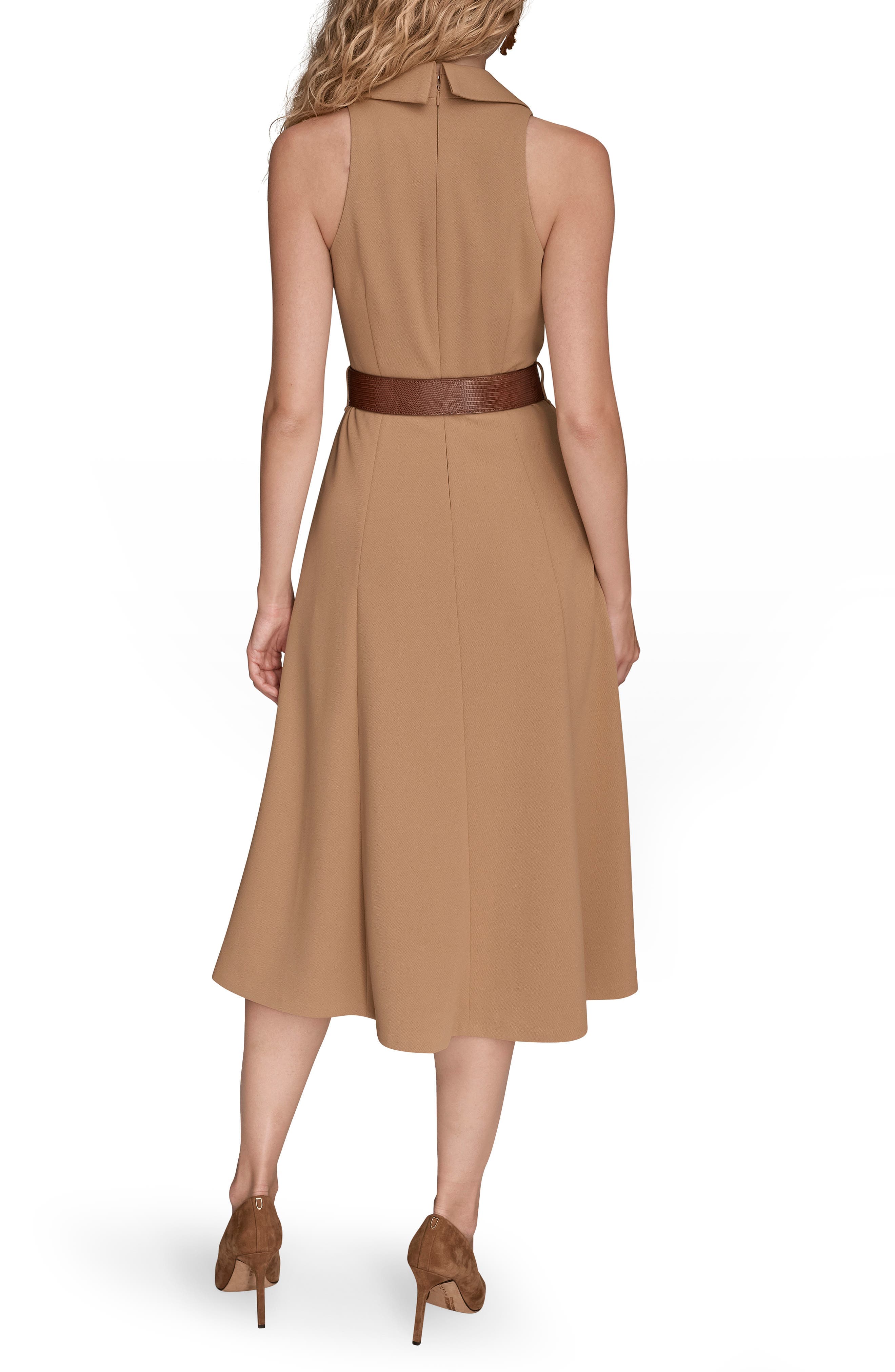 Sleeveless Belted A-Line Dress - image 2