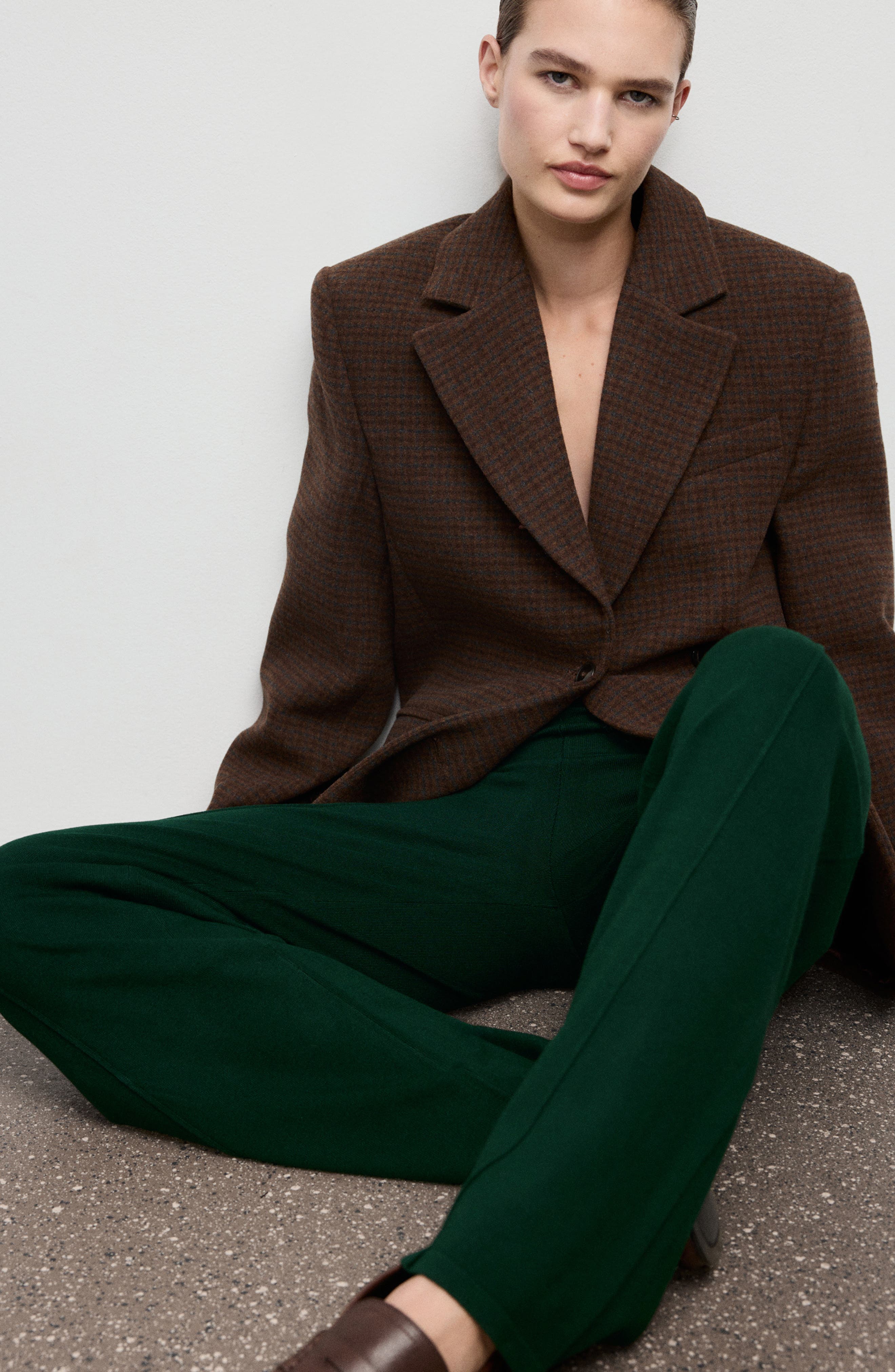 Seamed Knit Straight Leg Pants - image 1