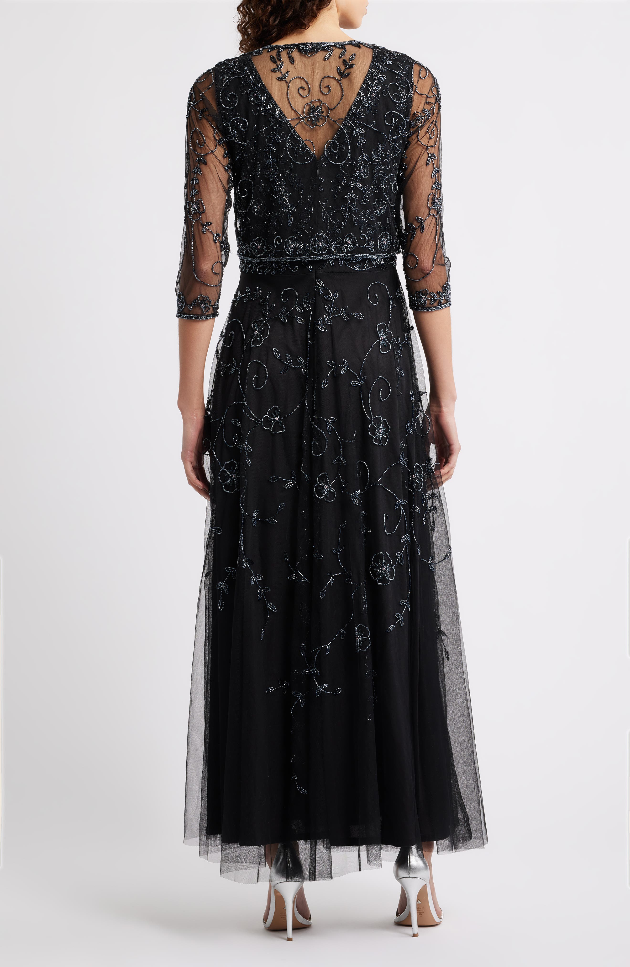 Beaded Mesh Gown with Jacket - image 2