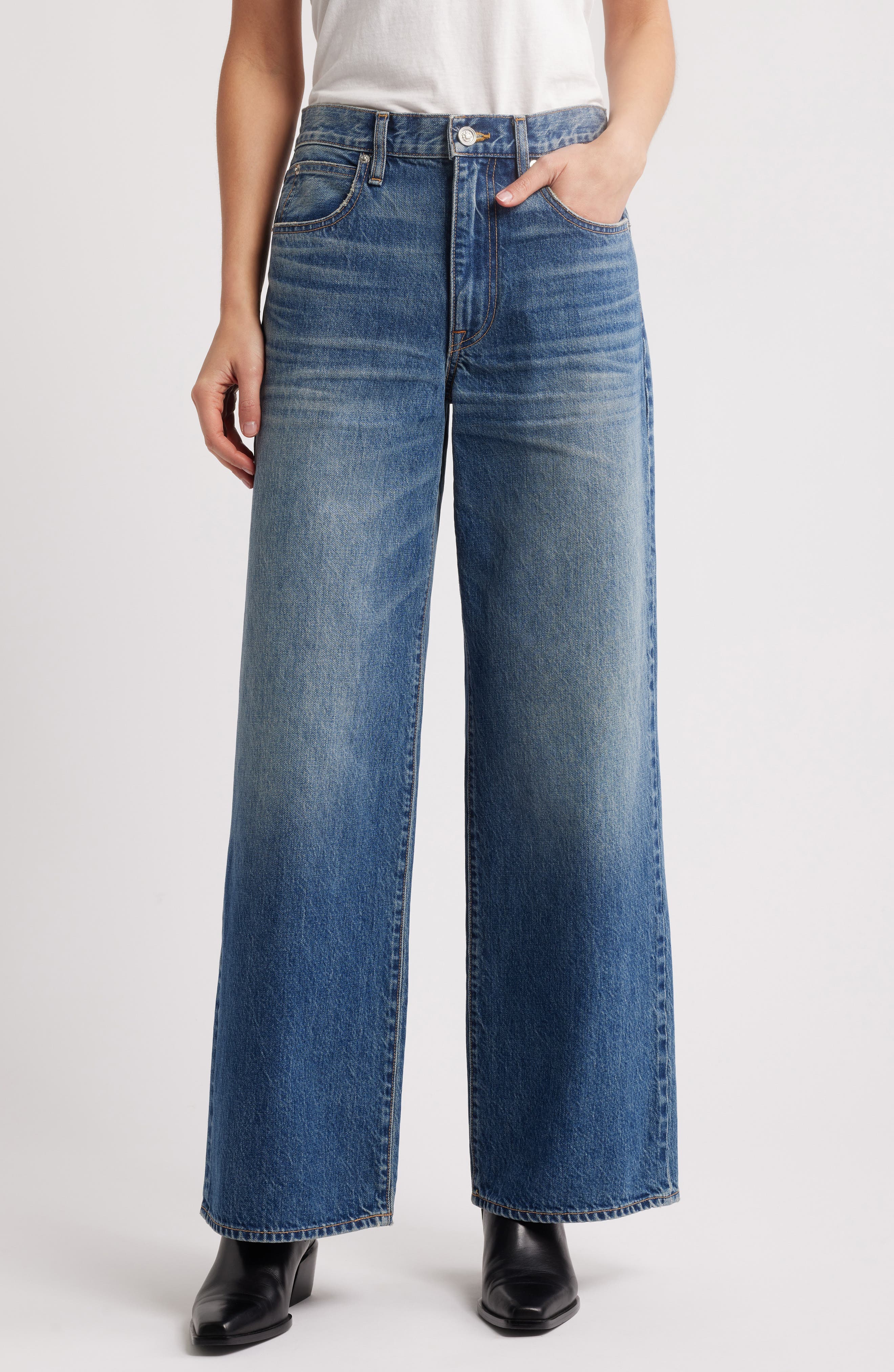 Selena High Waist Organic Cotton Wide Leg Jeans - image 1