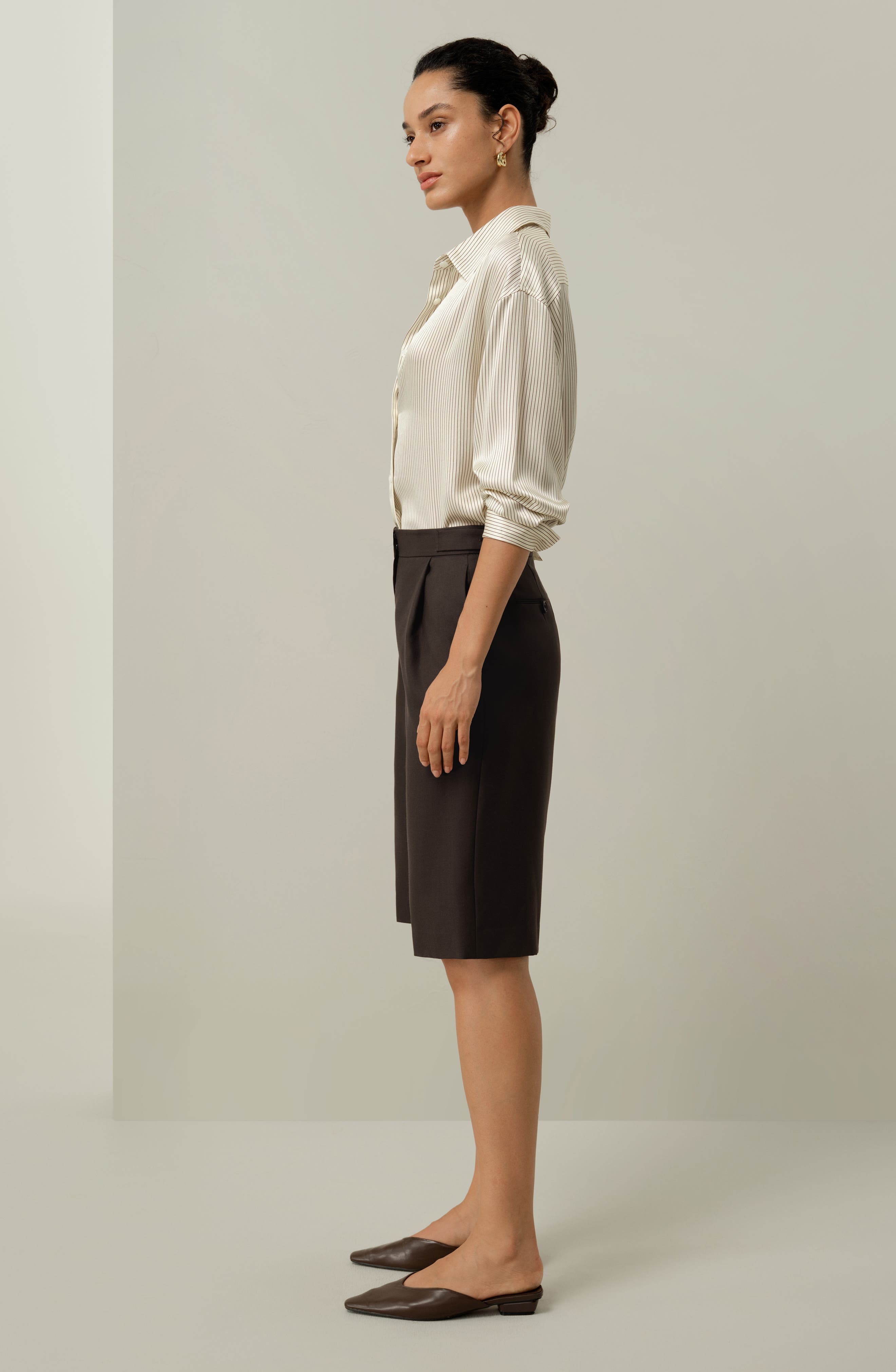 Silk Charmeuse Pinstripe Shirt - image 2