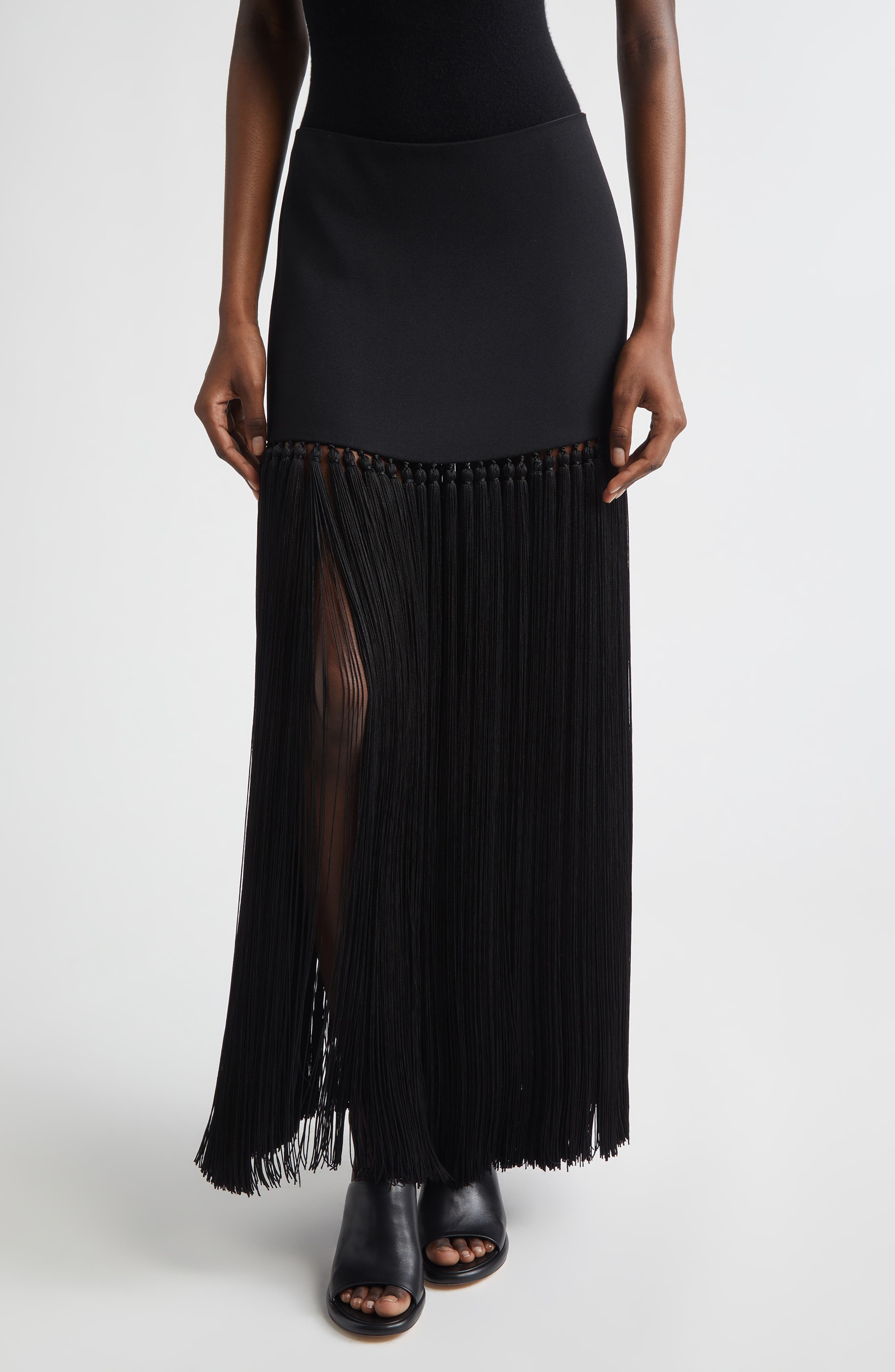 Tassel Wool Gabardine Miniskirt - image 1