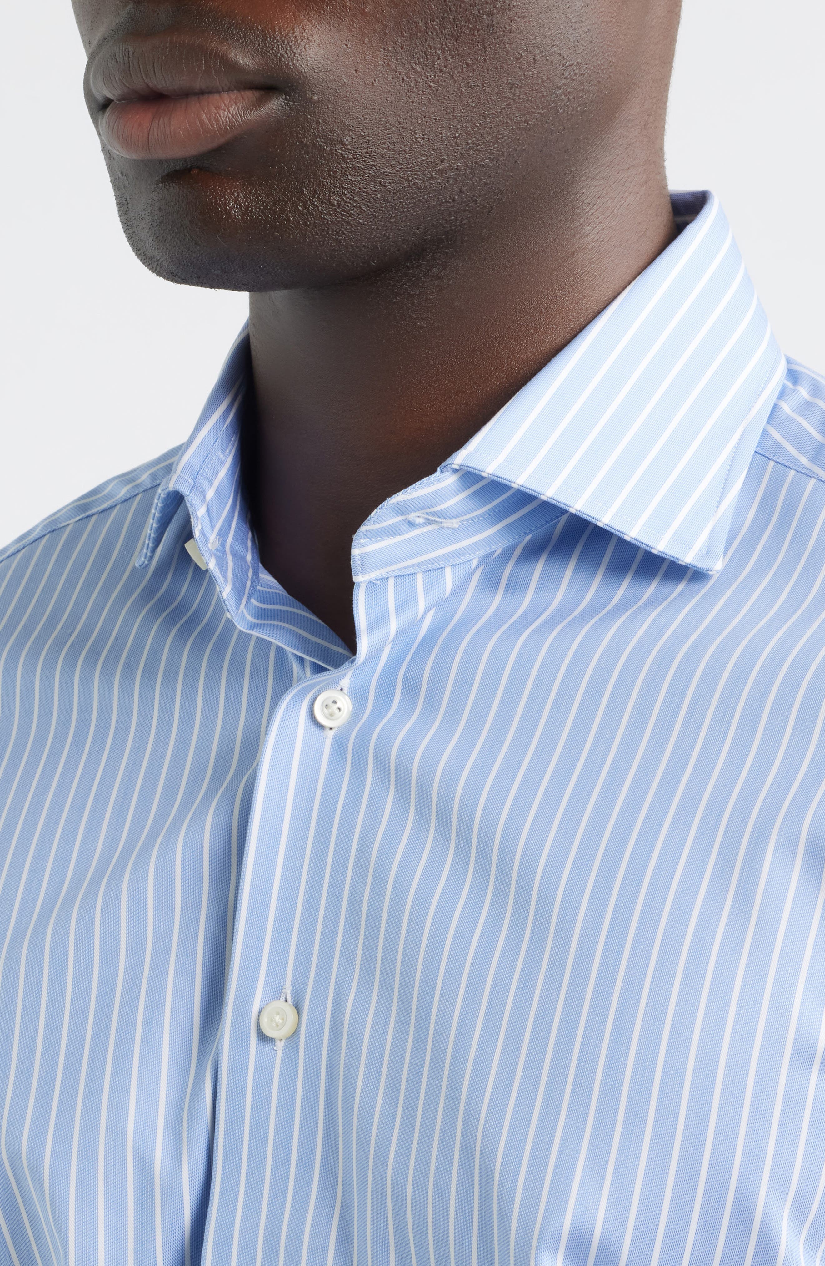 Modern Fit Stripe Natural Stretch Yoga Twill Dress Shirt - image 2