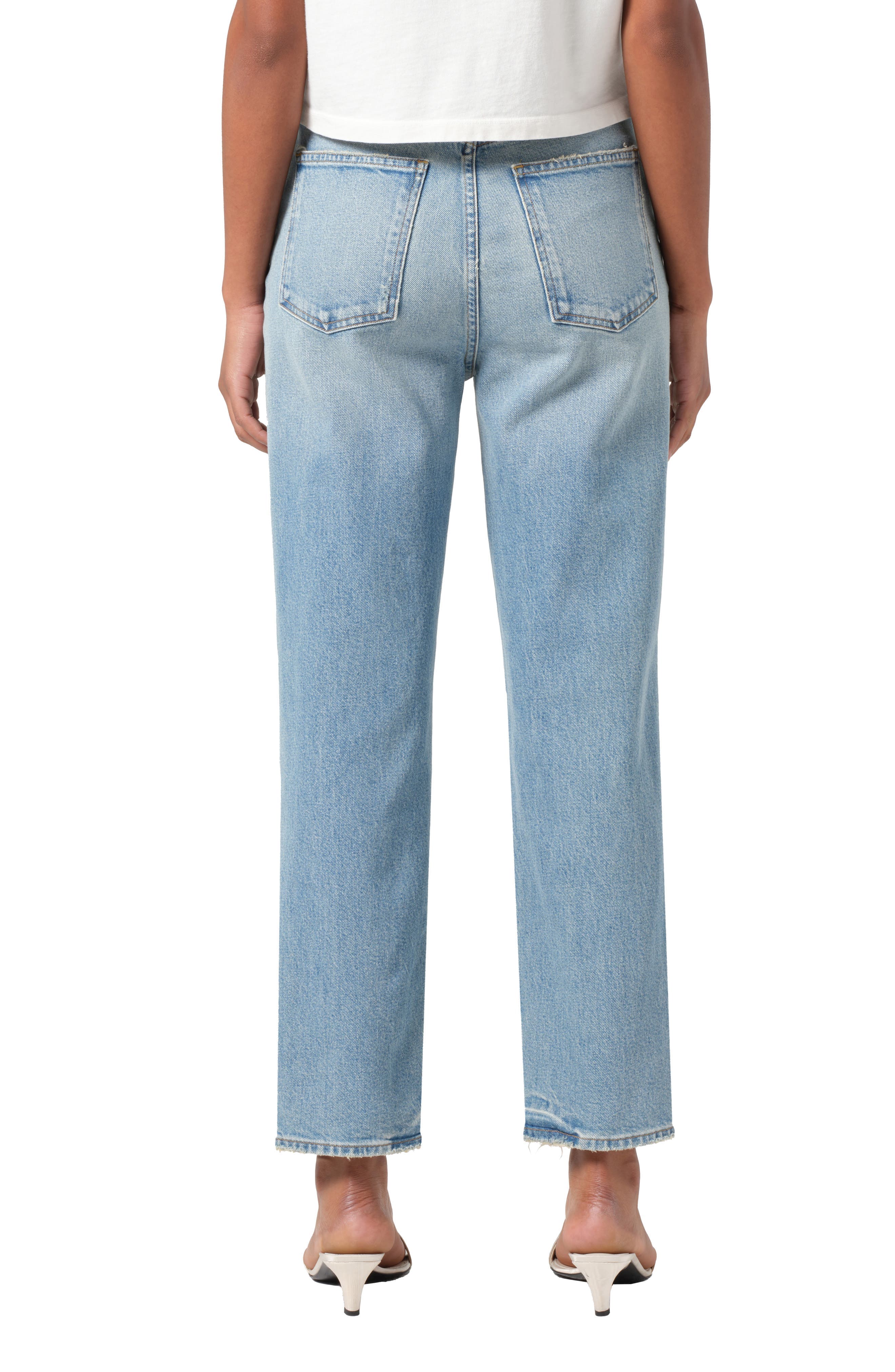 '90s Pinch Waist High Waist Crop Straight Leg Jeans - image 2