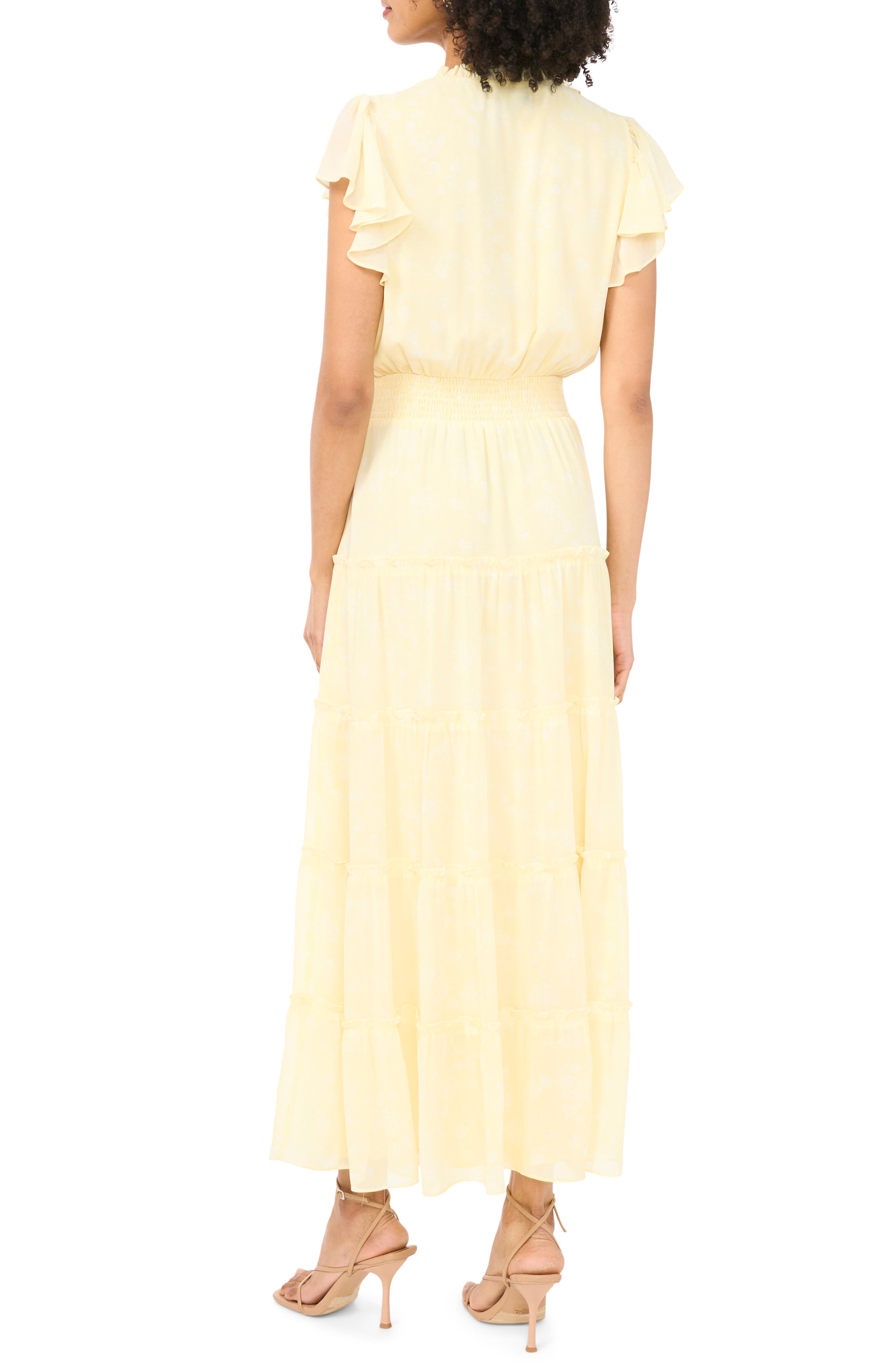 Smocked Neck Tiered Maxi Dress - image 2