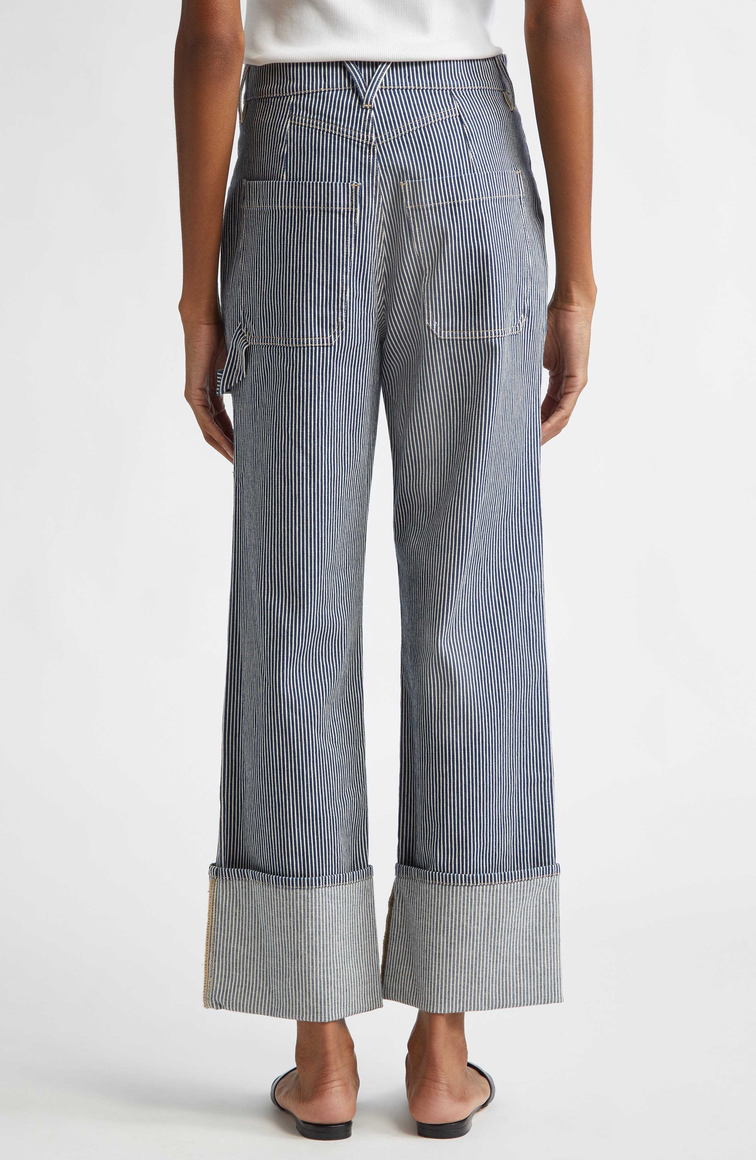 Dylan Stripe High Waist Relaxed Straight Leg Jeans - image 2