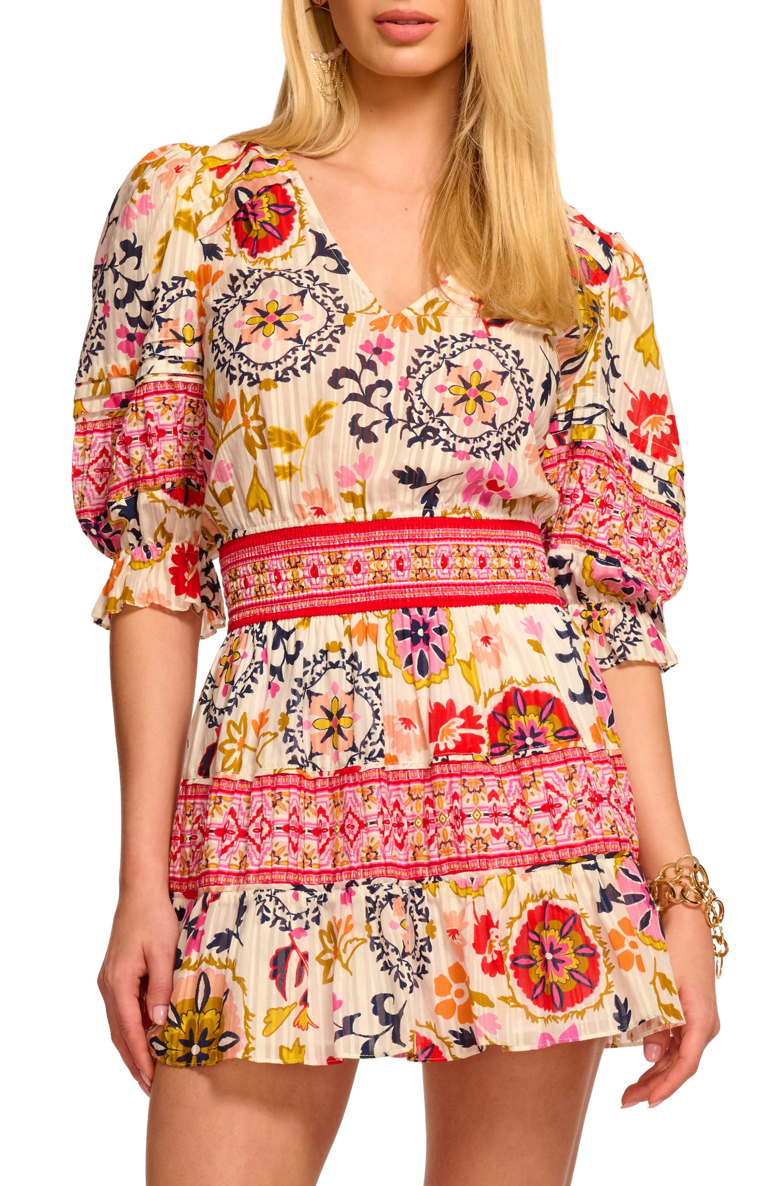 Barbara Puff Sleeve Mini Sundress - image 1